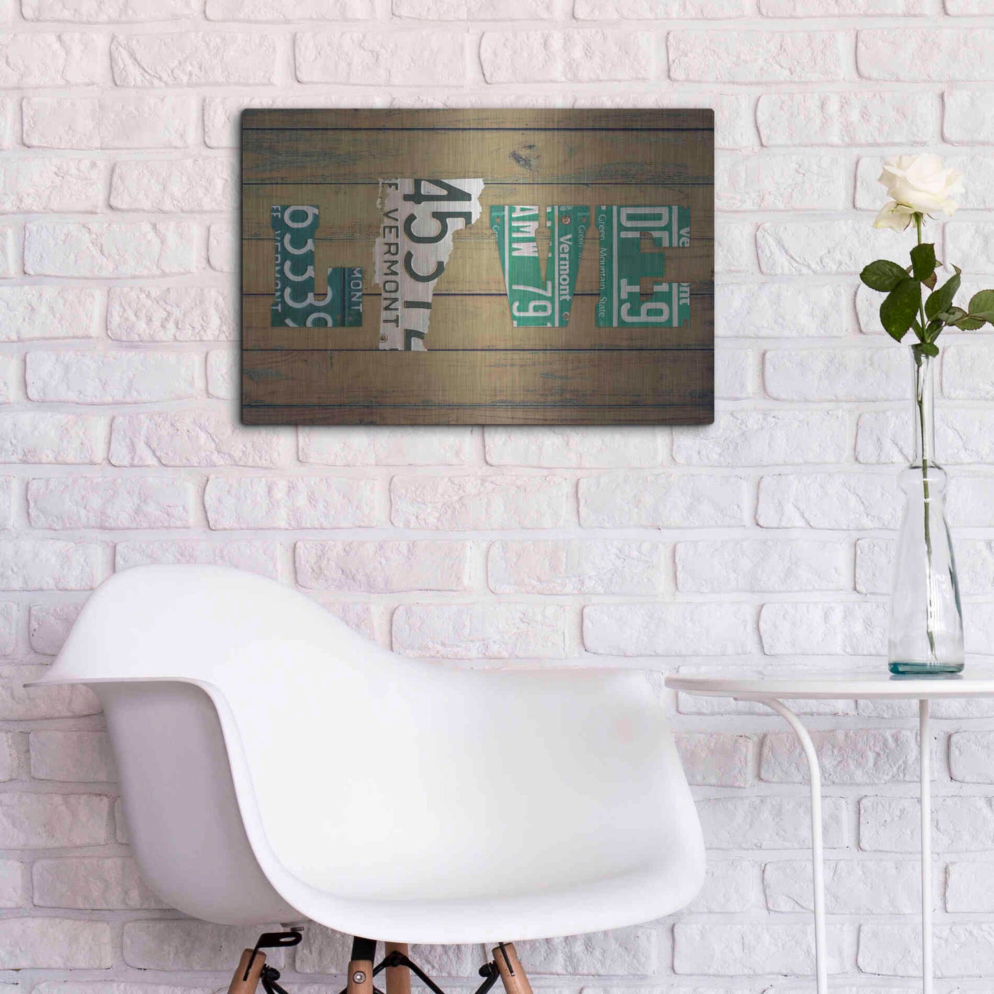 Luxe Metal Art 'VT State Love' by Design Turnpike, Metal Wall Art,24x16