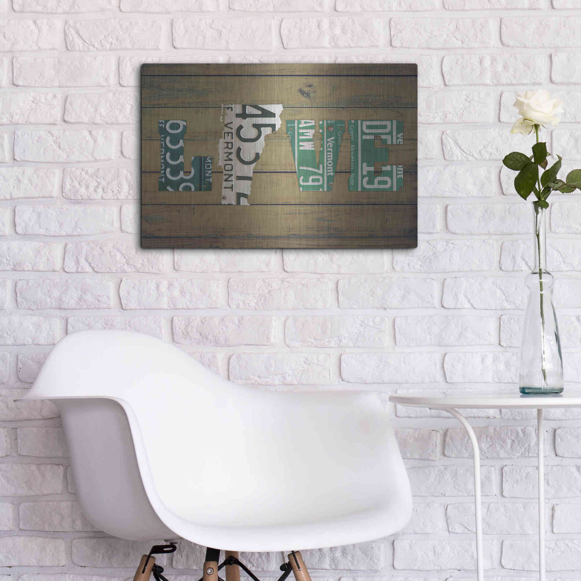 Luxe Metal Art 'VT State Love' by Design Turnpike, Metal Wall Art,24x16