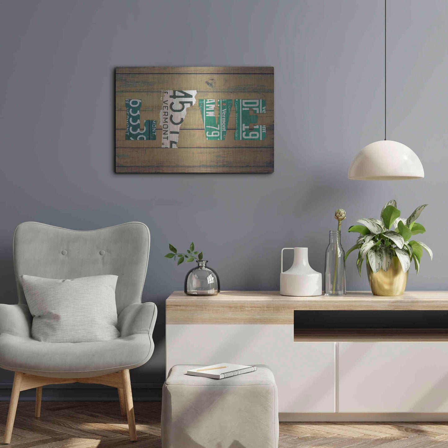 Luxe Metal Art 'VT State Love' by Design Turnpike, Metal Wall Art,24x16
