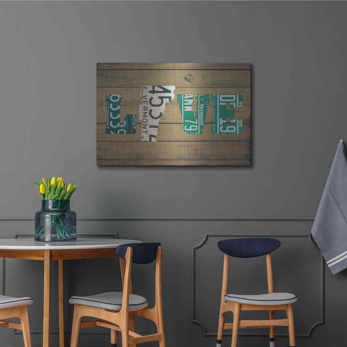 Luxe Metal Art 'VT State Love' by Design Turnpike, Metal Wall Art,36x24