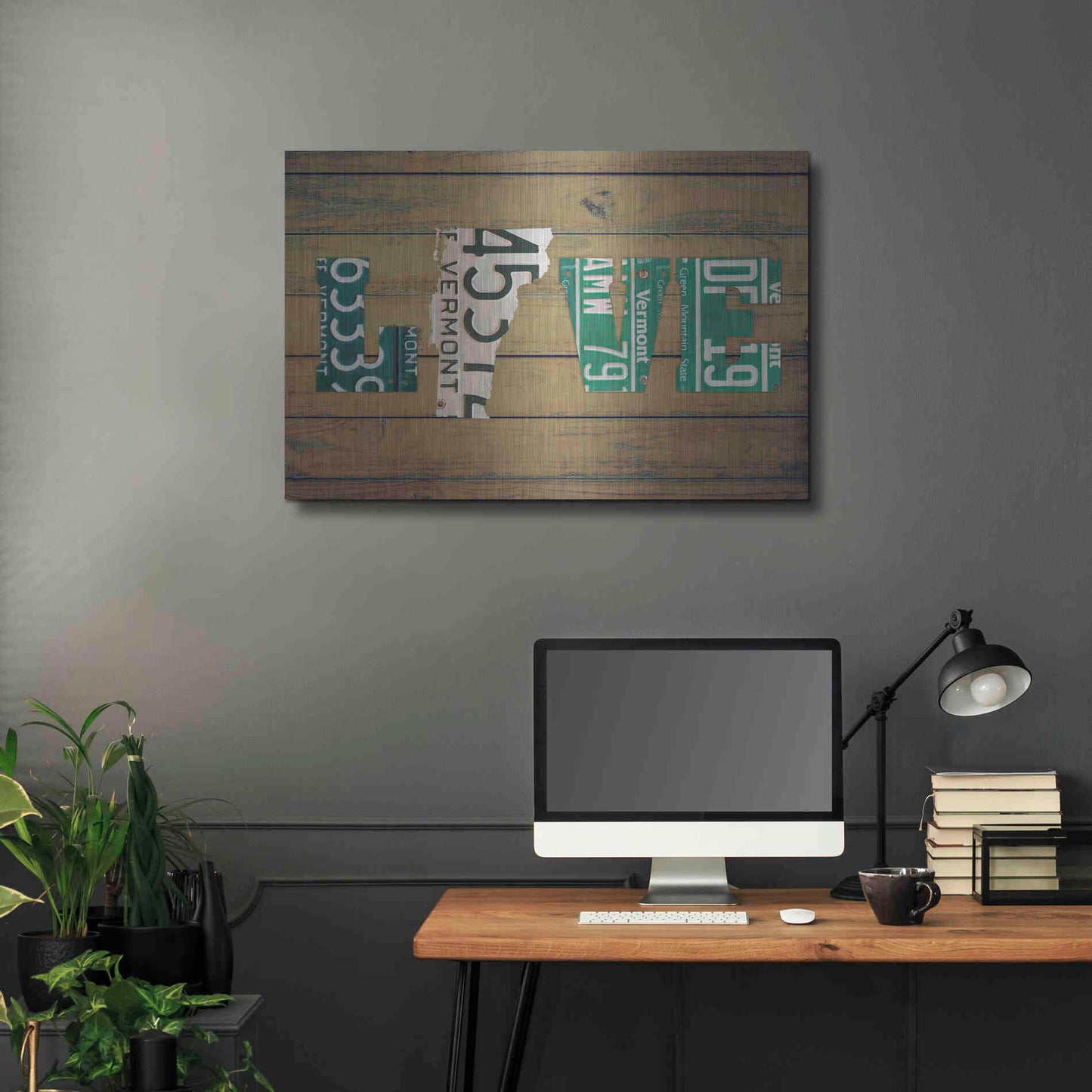 Luxe Metal Art 'VT State Love' by Design Turnpike, Metal Wall Art,36x24