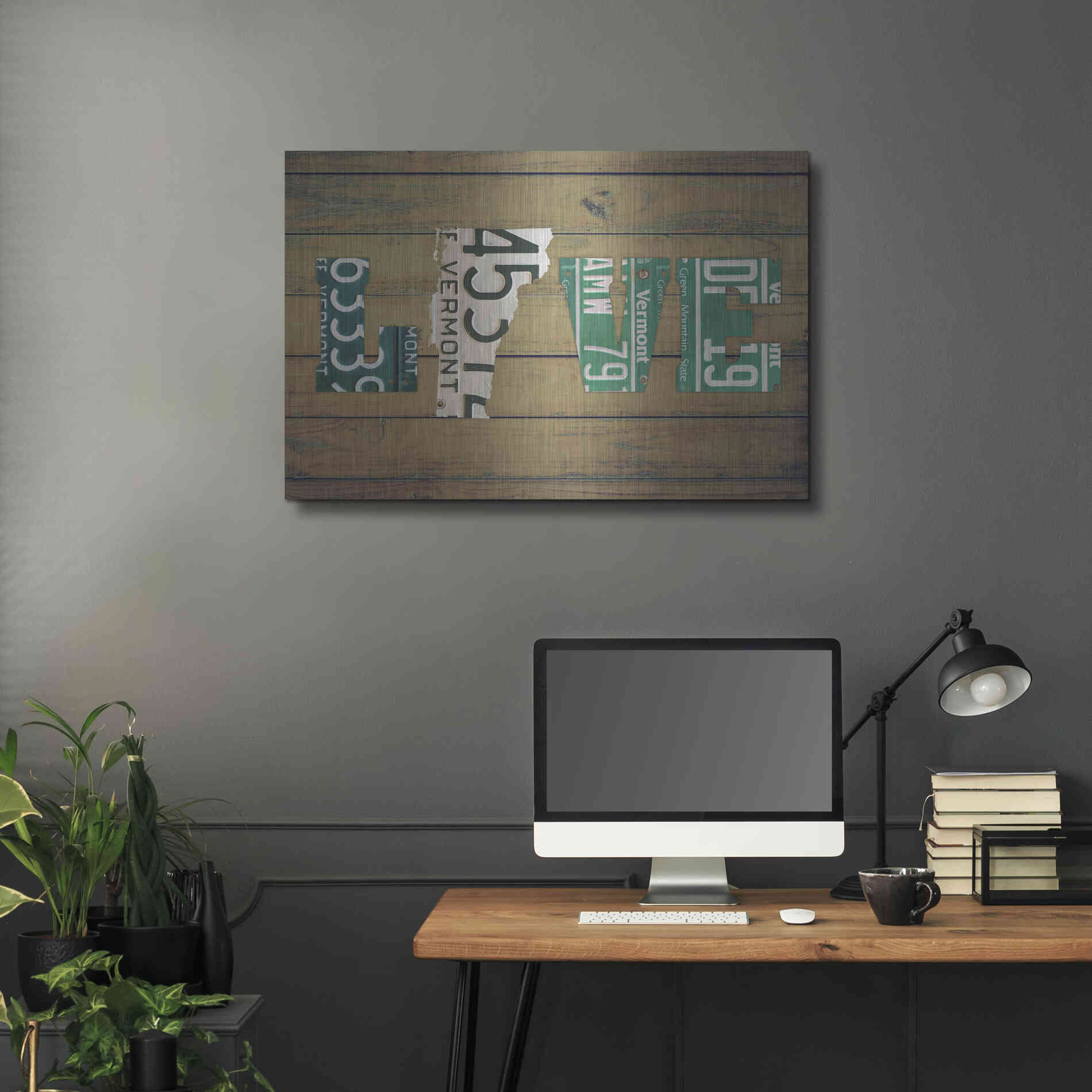Luxe Metal Art 'VT State Love' by Design Turnpike, Metal Wall Art,36x24