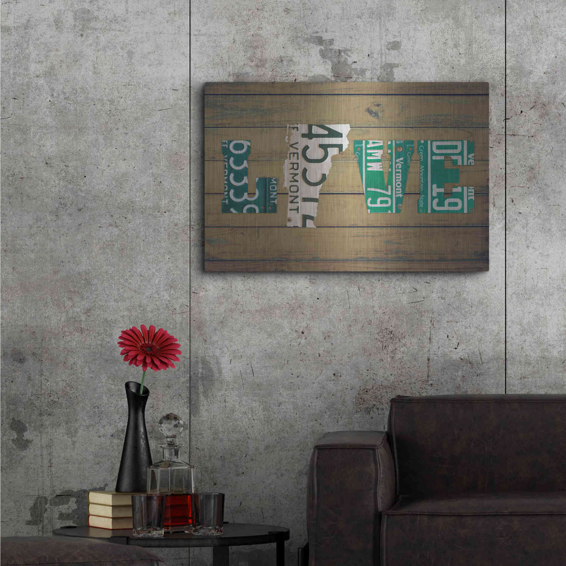 Luxe Metal Art 'VT State Love' by Design Turnpike, Metal Wall Art,36x24
