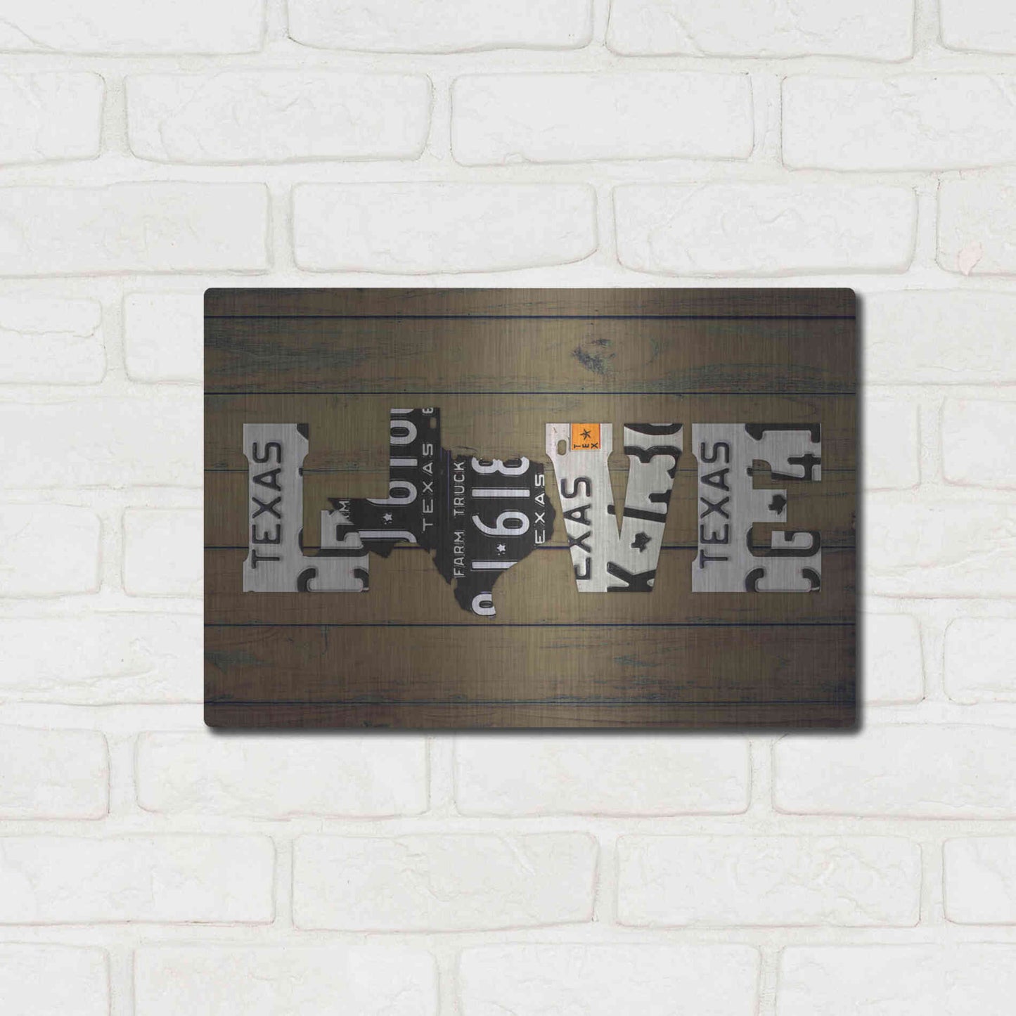 Luxe Metal Art 'Texas State Love' by Design Turnpike, Metal Wall Art,16x12