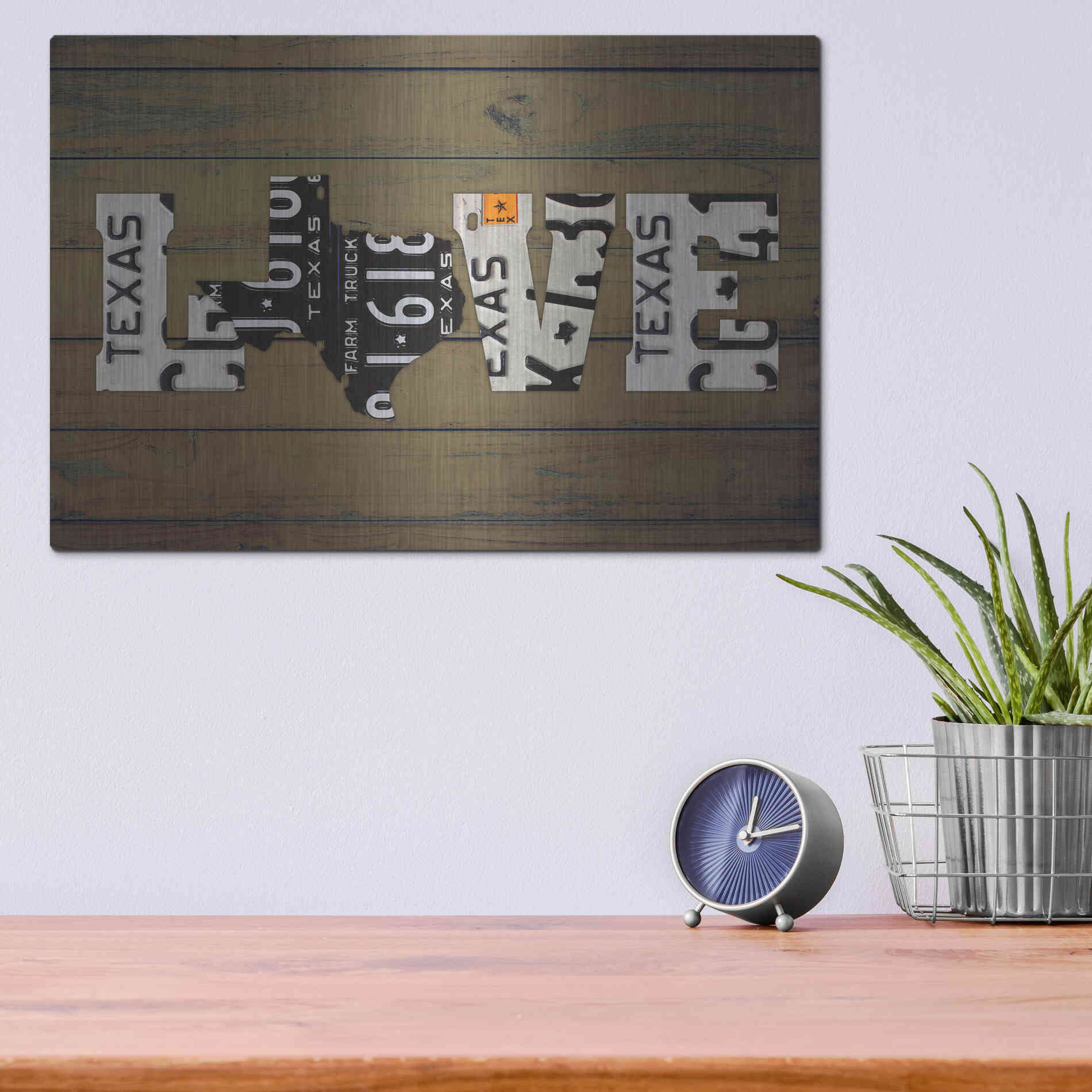 Luxe Metal Art 'Texas State Love' by Design Turnpike, Metal Wall Art,16x12