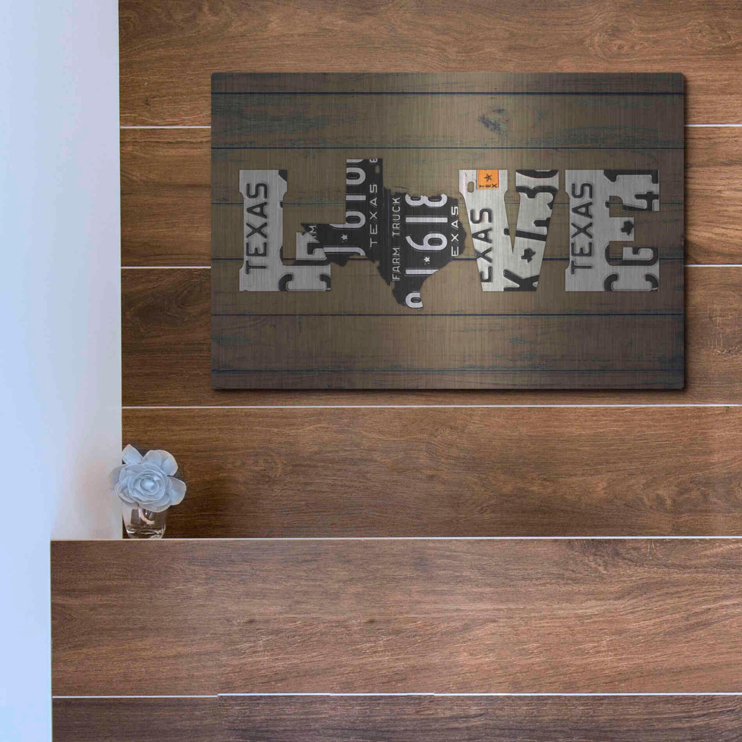Luxe Metal Art 'Texas State Love' by Design Turnpike, Metal Wall Art,16x12
