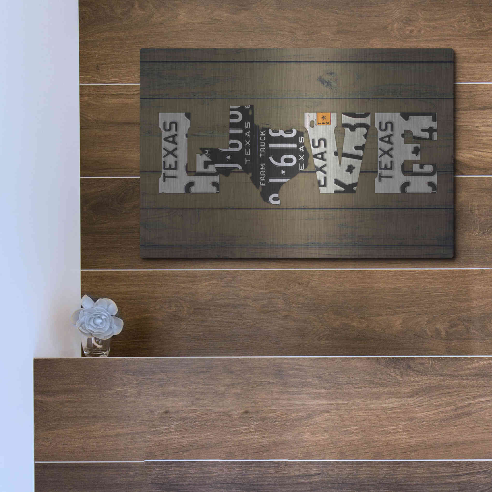 Luxe Metal Art 'Texas State Love' by Design Turnpike, Metal Wall Art,16x12