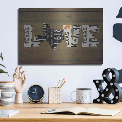 Luxe Metal Art 'Texas State Love' by Design Turnpike, Metal Wall Art,16x12
