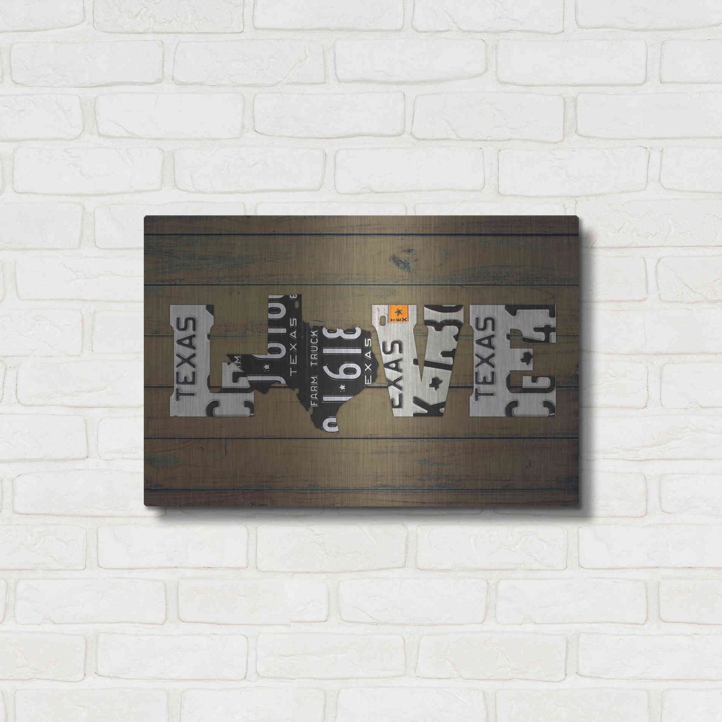Luxe Metal Art 'Texas State Love' by Design Turnpike, Metal Wall Art,24x16