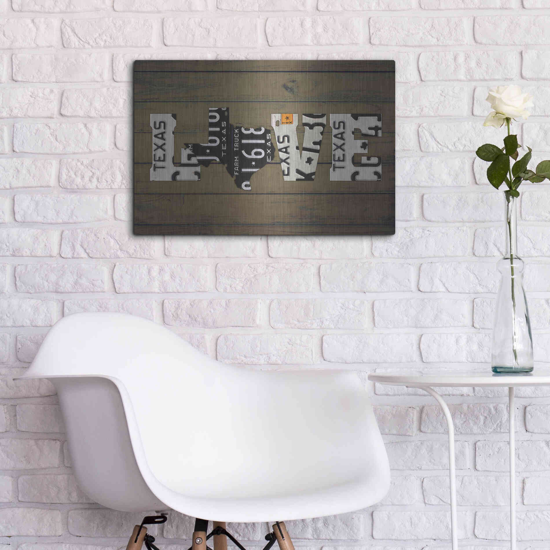 Luxe Metal Art 'Texas State Love' by Design Turnpike, Metal Wall Art,24x16