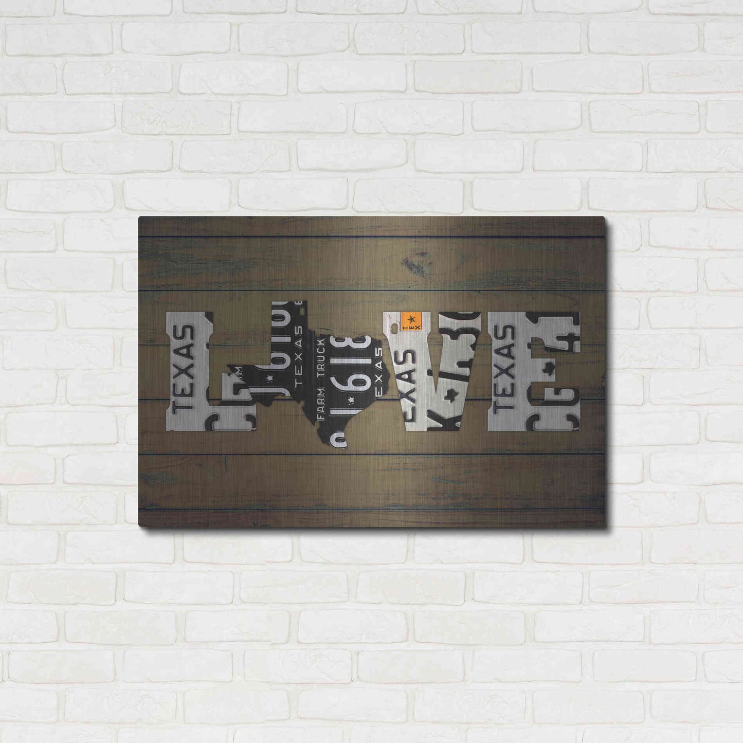 Luxe Metal Art 'Texas State Love' by Design Turnpike, Metal Wall Art,36x24