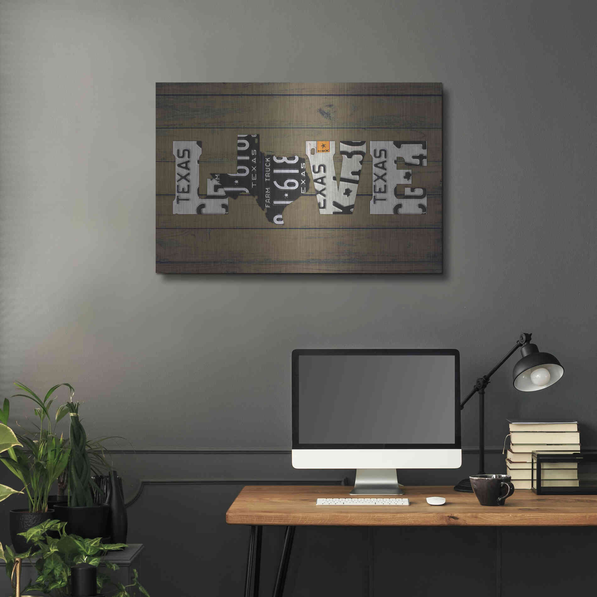 Luxe Metal Art 'Texas State Love' by Design Turnpike, Metal Wall Art,36x24