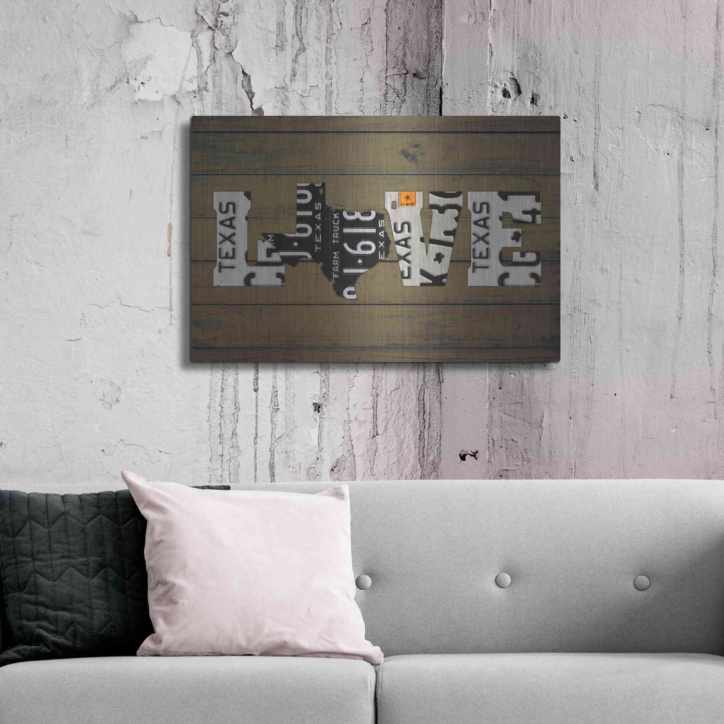 Luxe Metal Art 'Texas State Love' by Design Turnpike, Metal Wall Art,36x24