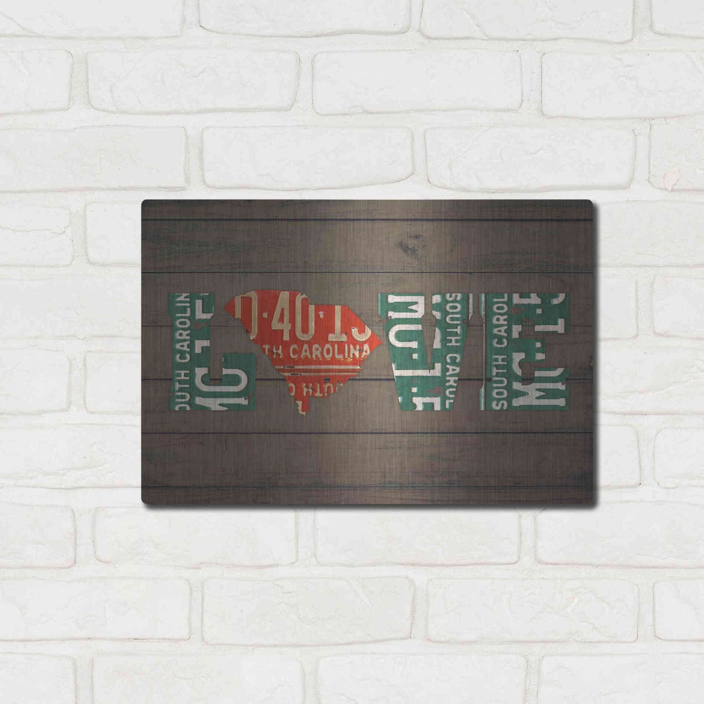 Luxe Metal Art 'SC State Love' by Design Turnpike, Metal Wall Art,16x12