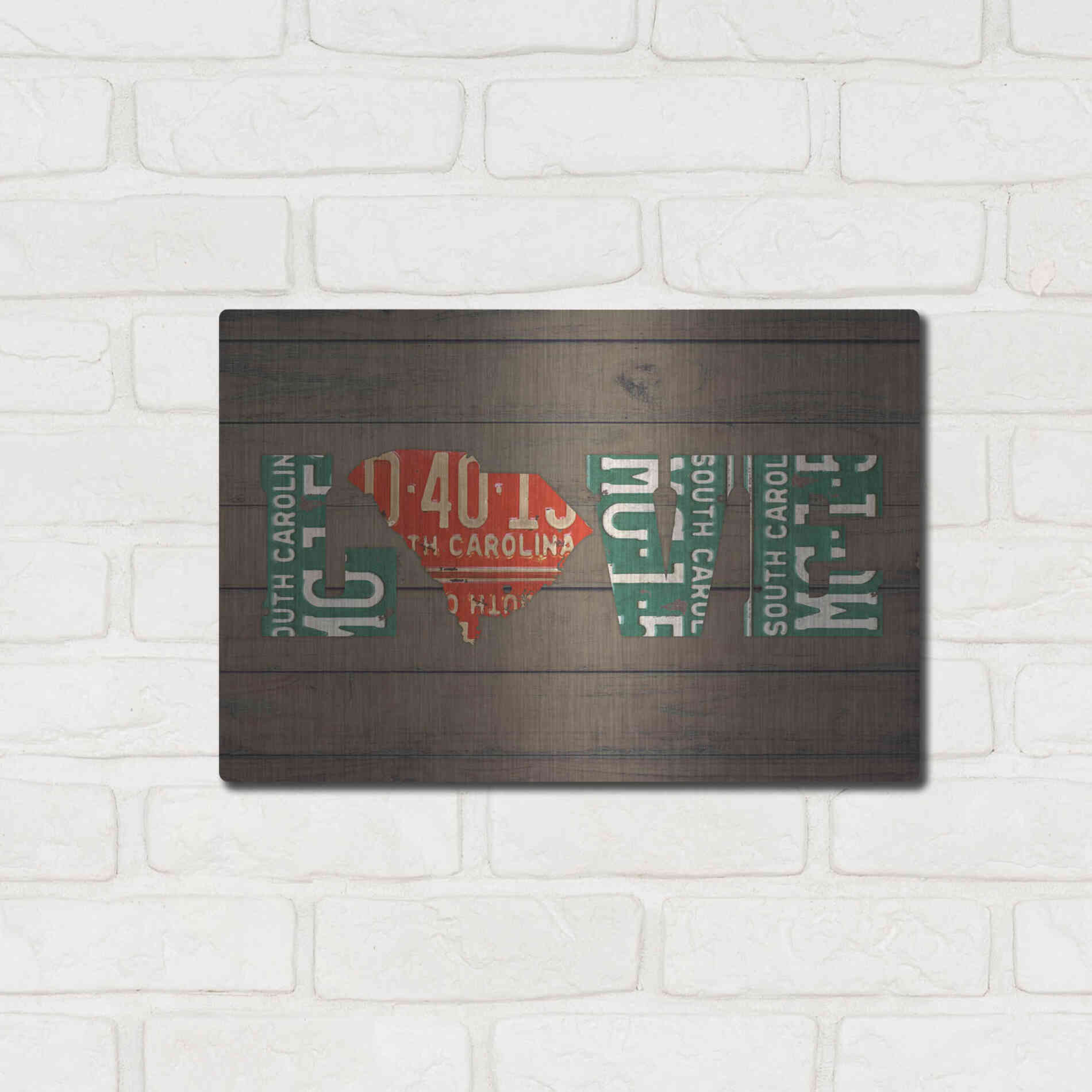 Luxe Metal Art 'SC State Love' by Design Turnpike, Metal Wall Art,16x12