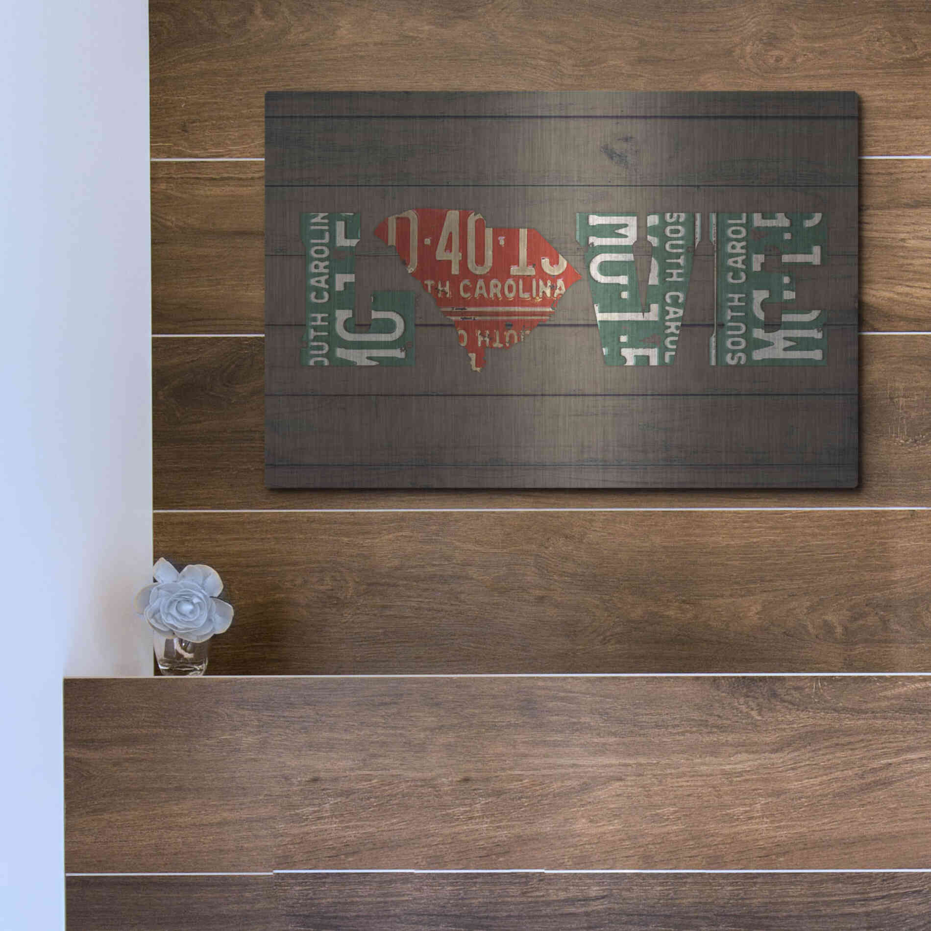 Luxe Metal Art 'SC State Love' by Design Turnpike, Metal Wall Art,16x12
