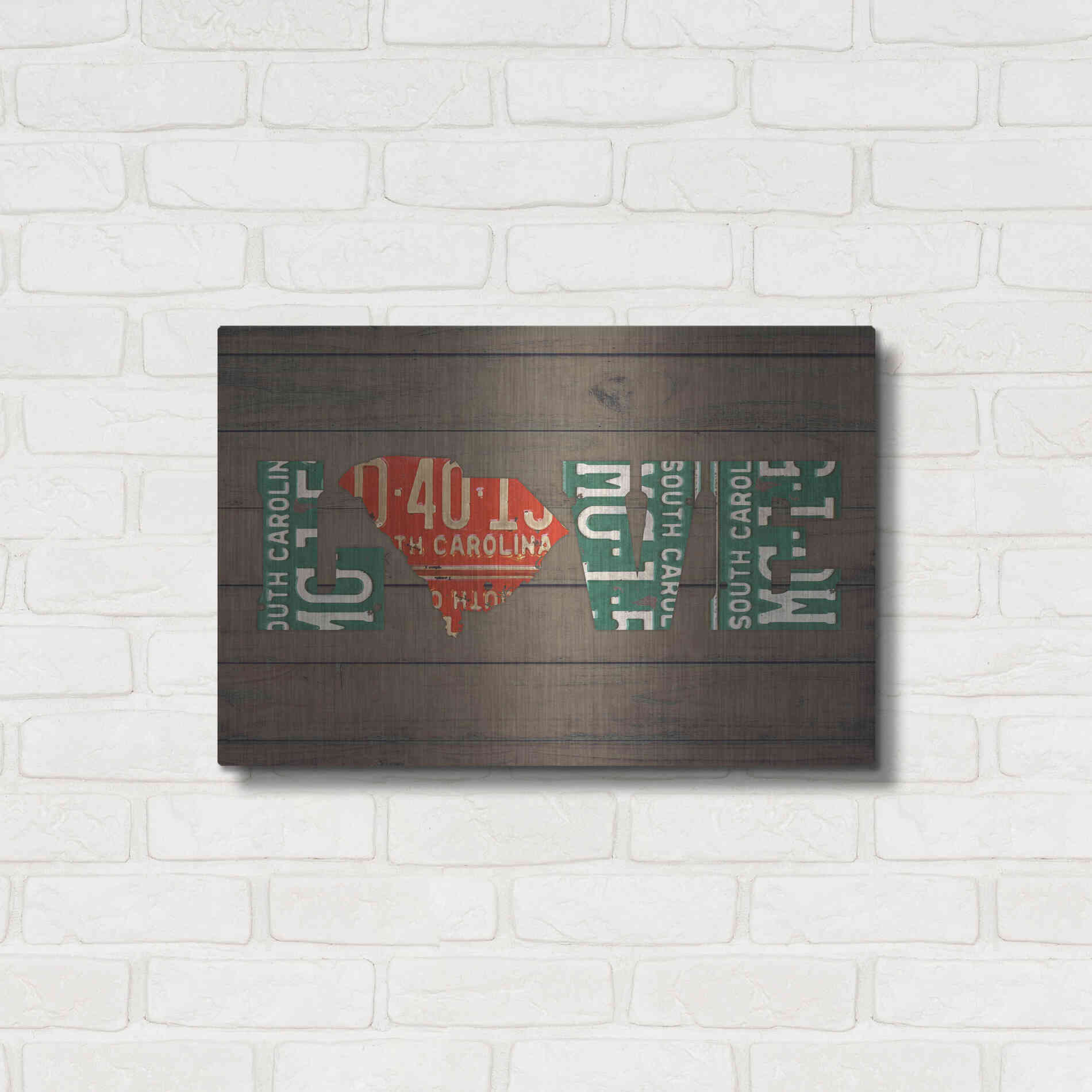Luxe Metal Art 'SC State Love' by Design Turnpike, Metal Wall Art,24x16
