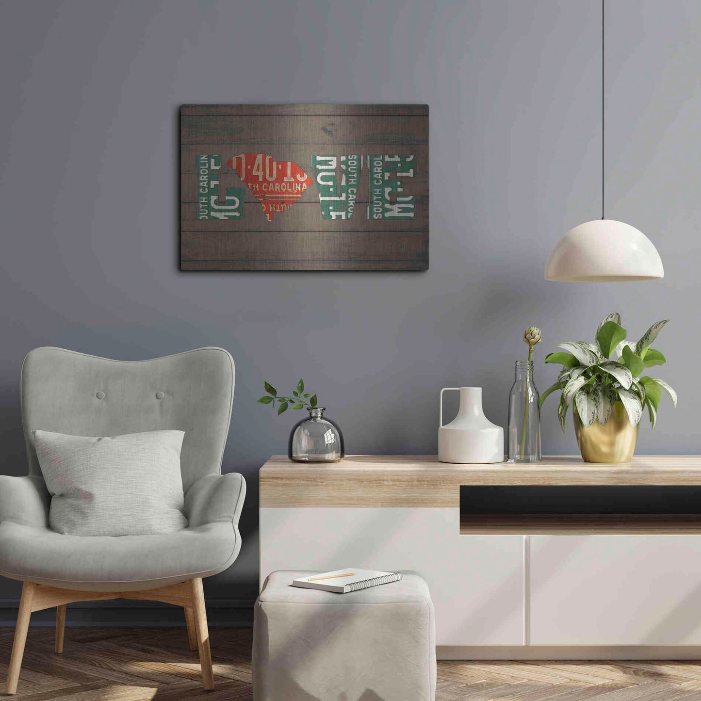 Luxe Metal Art 'SC State Love' by Design Turnpike, Metal Wall Art,24x16