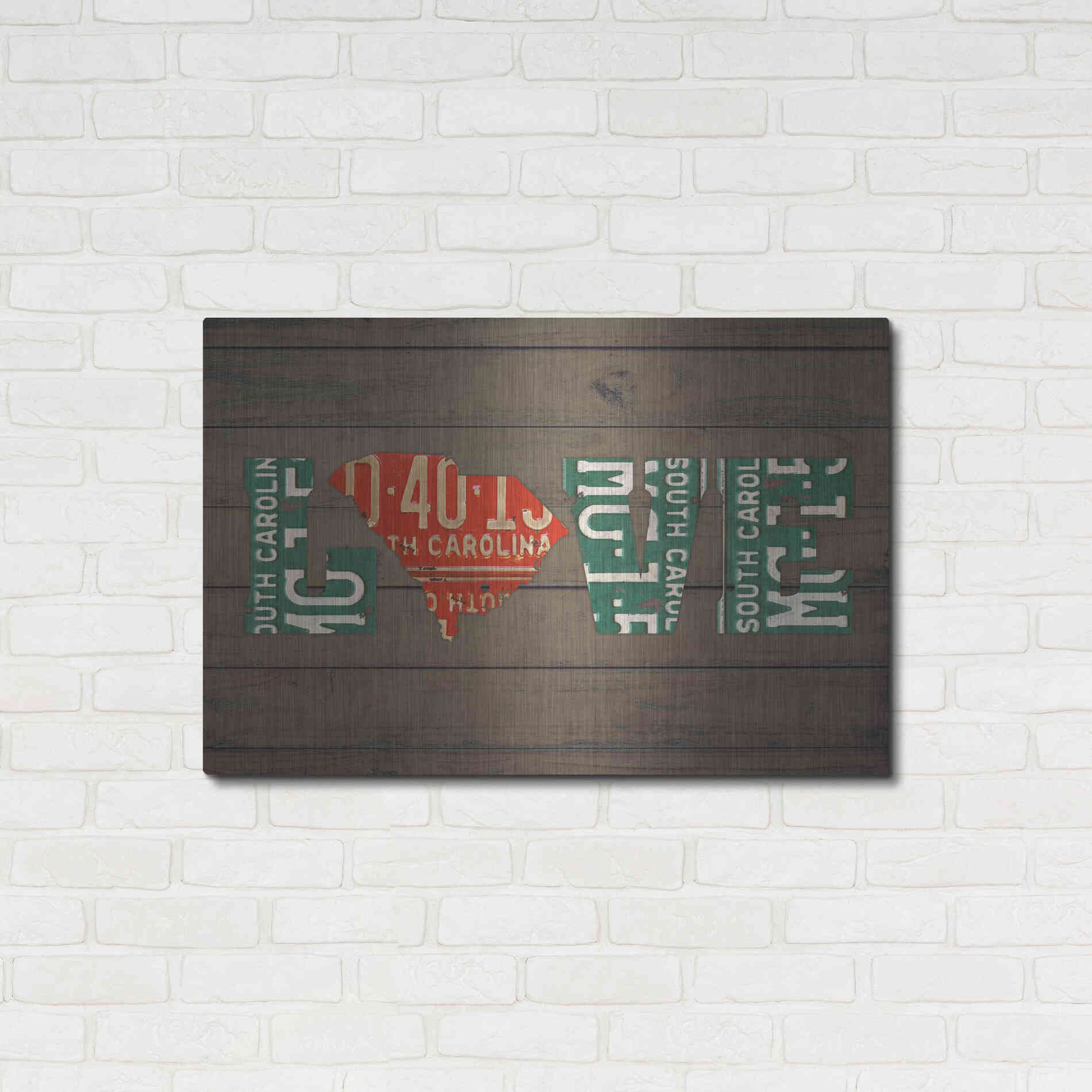 Luxe Metal Art 'SC State Love' by Design Turnpike, Metal Wall Art,36x24
