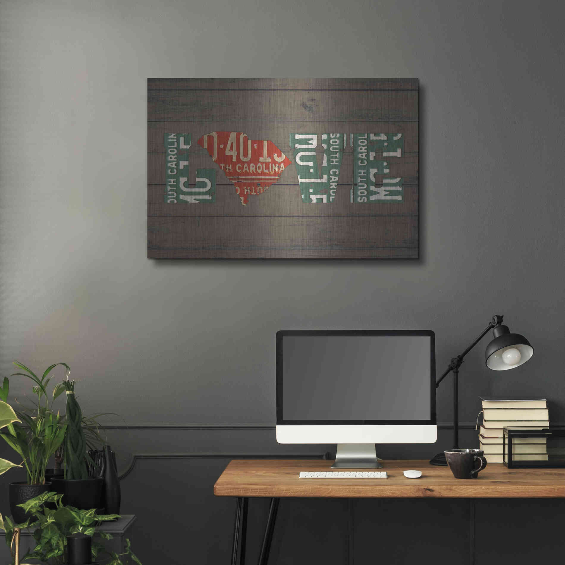 Luxe Metal Art 'SC State Love' by Design Turnpike, Metal Wall Art,36x24