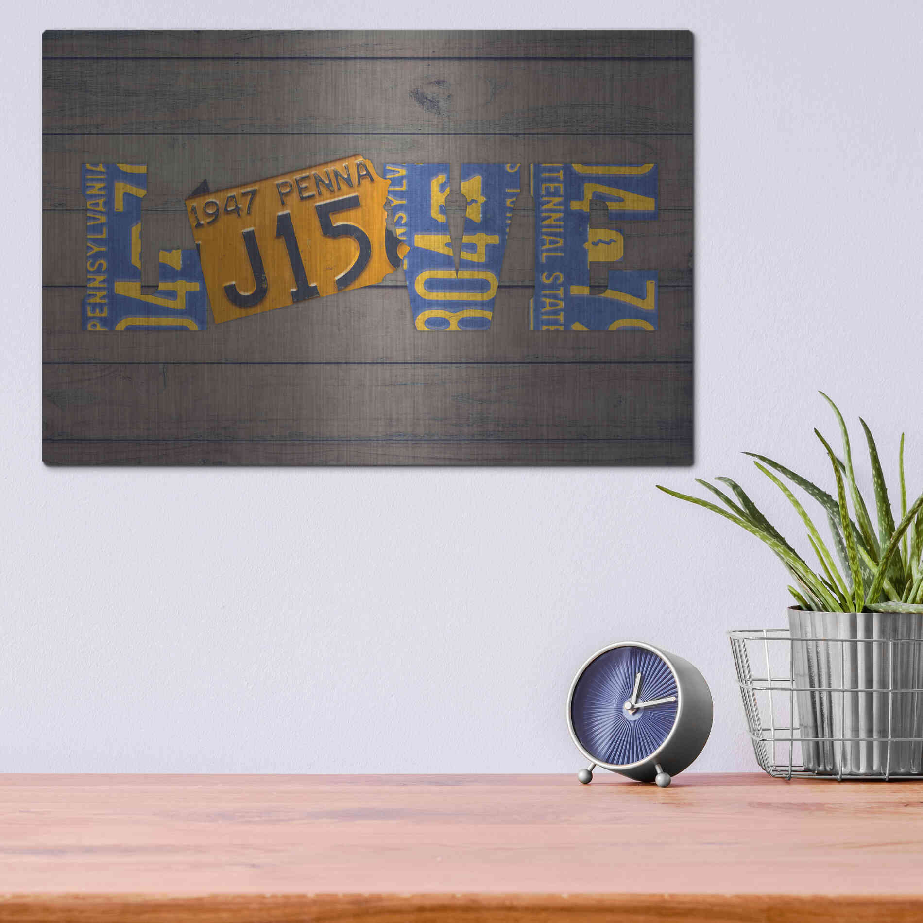 Luxe Metal Art 'PA State Love' by Design Turnpike, Metal Wall Art,16x12