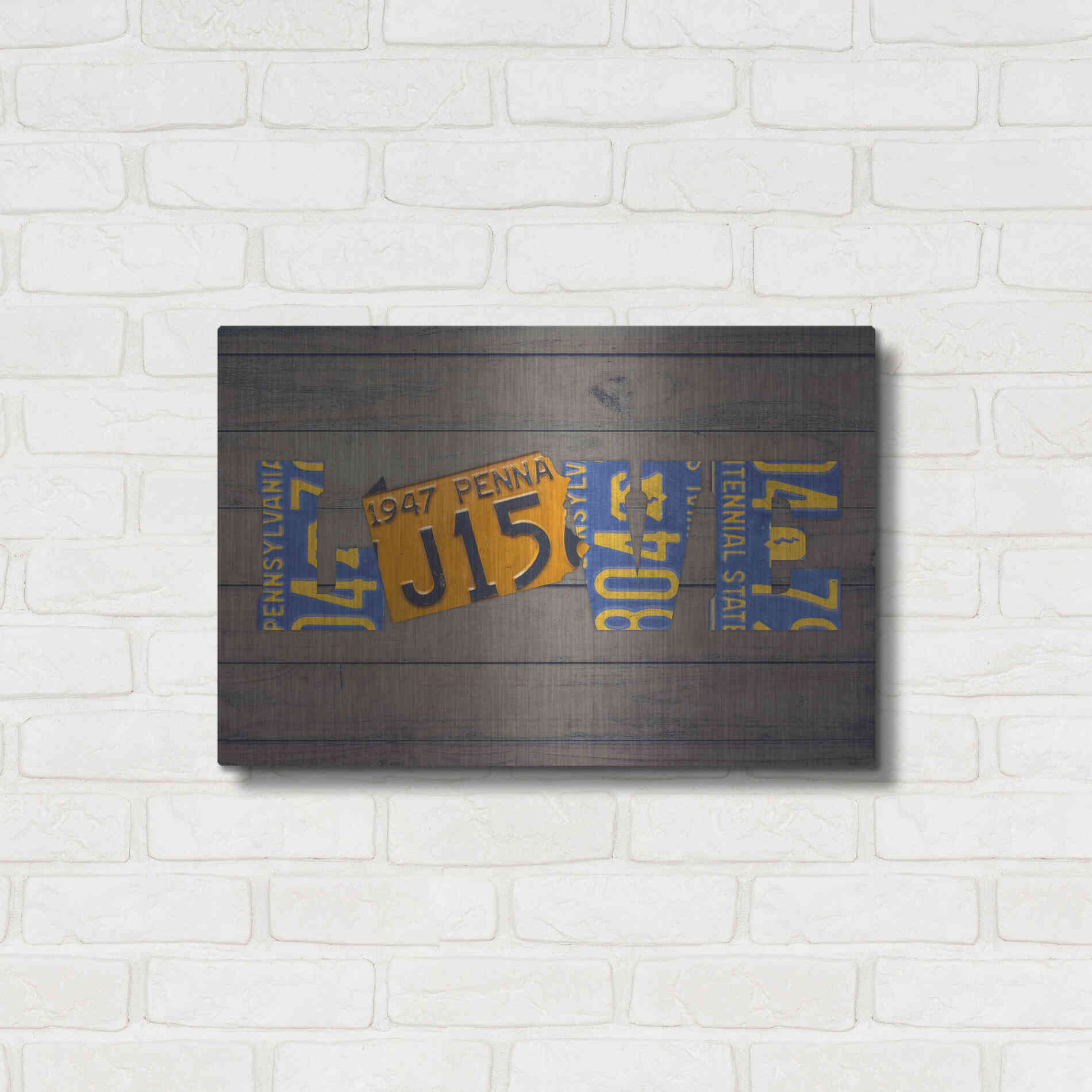 Luxe Metal Art 'PA State Love' by Design Turnpike, Metal Wall Art,24x16