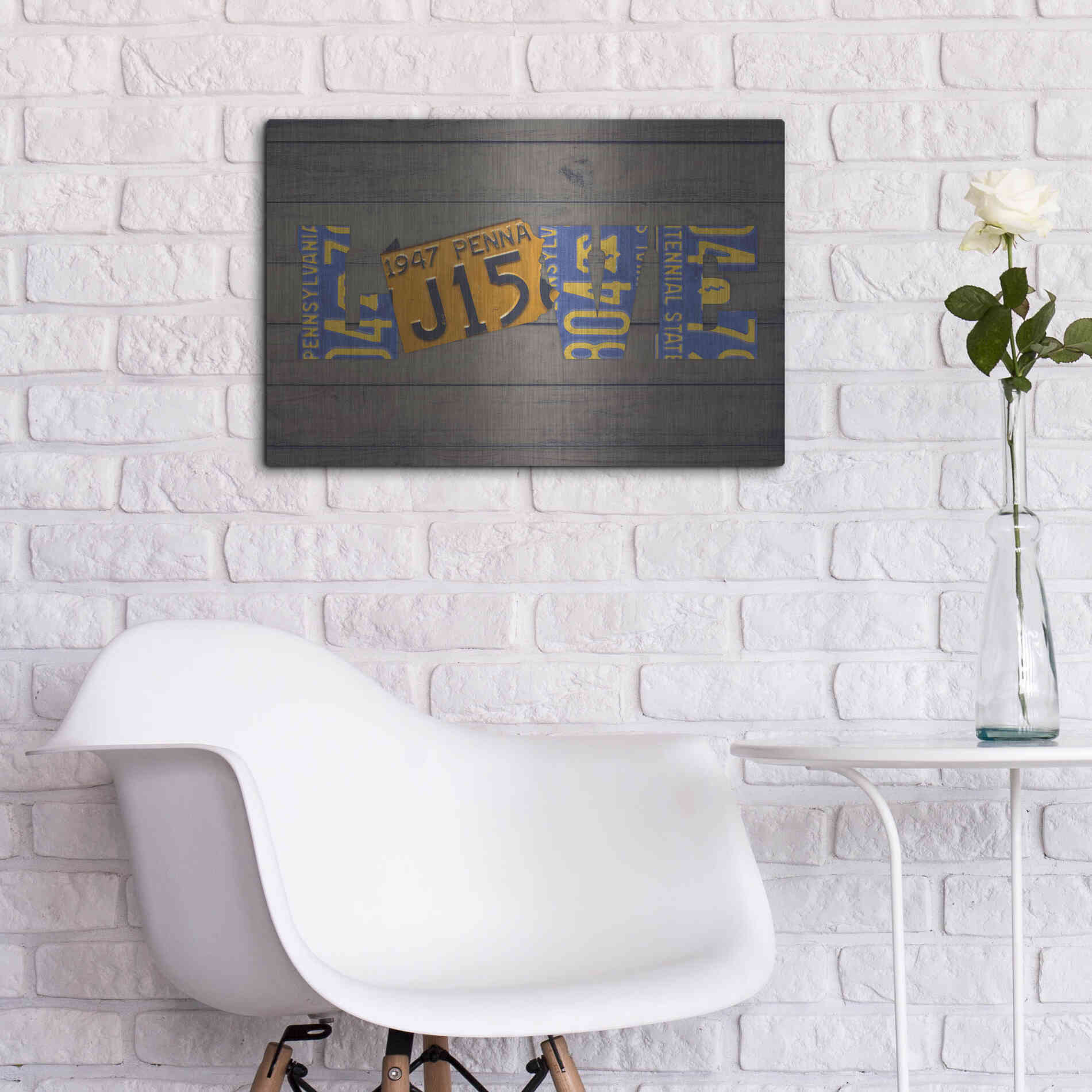 Luxe Metal Art 'PA State Love' by Design Turnpike, Metal Wall Art,24x16