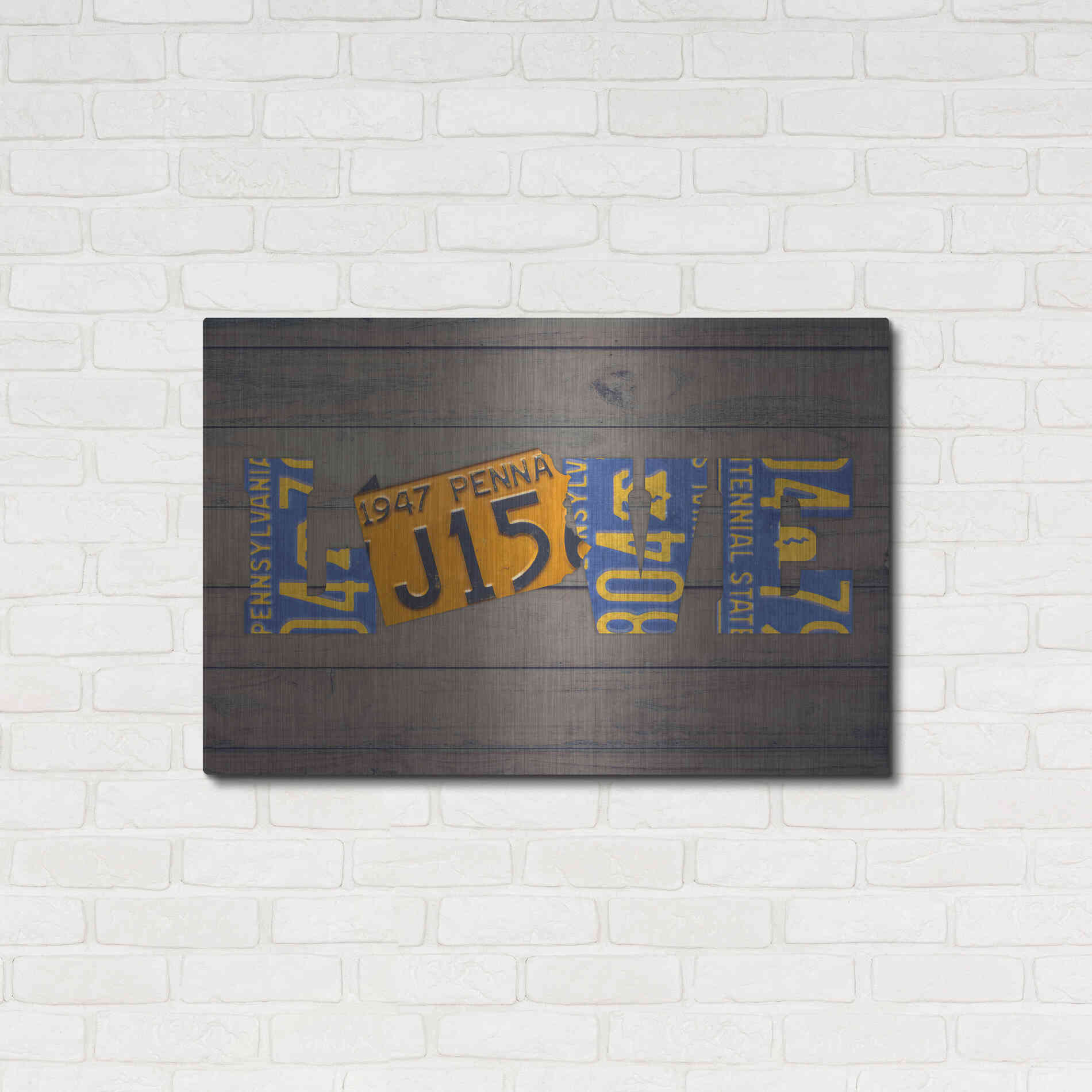 Luxe Metal Art 'PA State Love' by Design Turnpike, Metal Wall Art,36x24