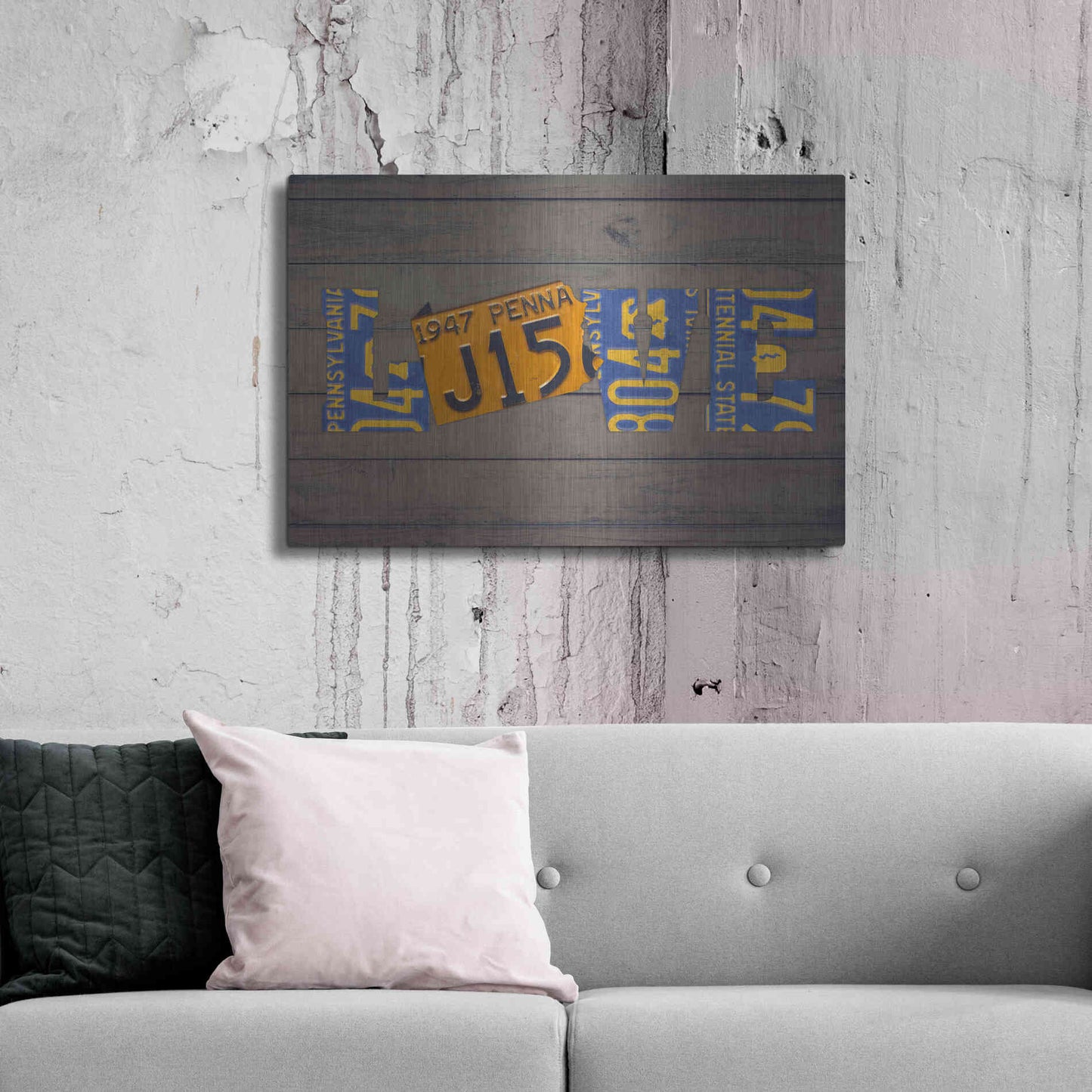Luxe Metal Art 'PA State Love' by Design Turnpike, Metal Wall Art,36x24