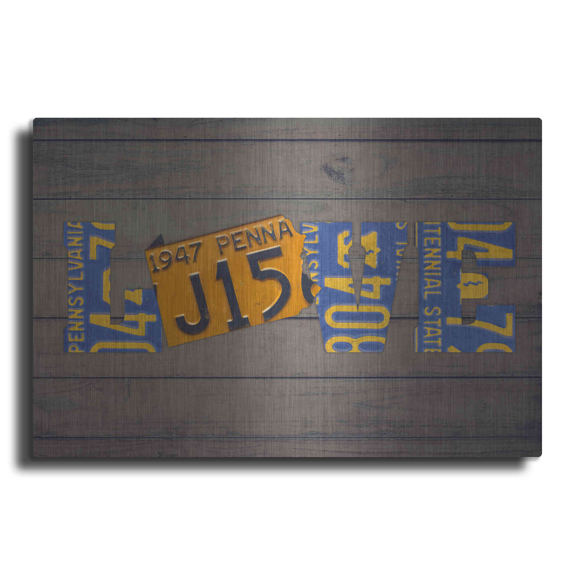 Luxe Metal Art 'PA State Love' by Design Turnpike, Metal Wall Art