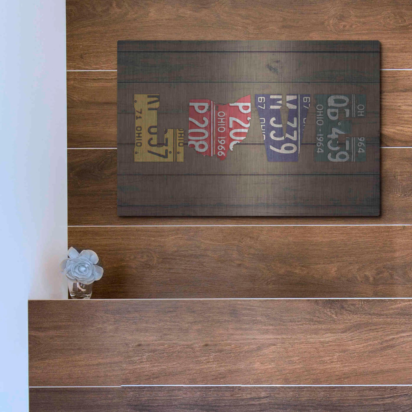 Luxe Metal Art 'OH State Love' by Design Turnpike, Metal Wall Art,16x12
