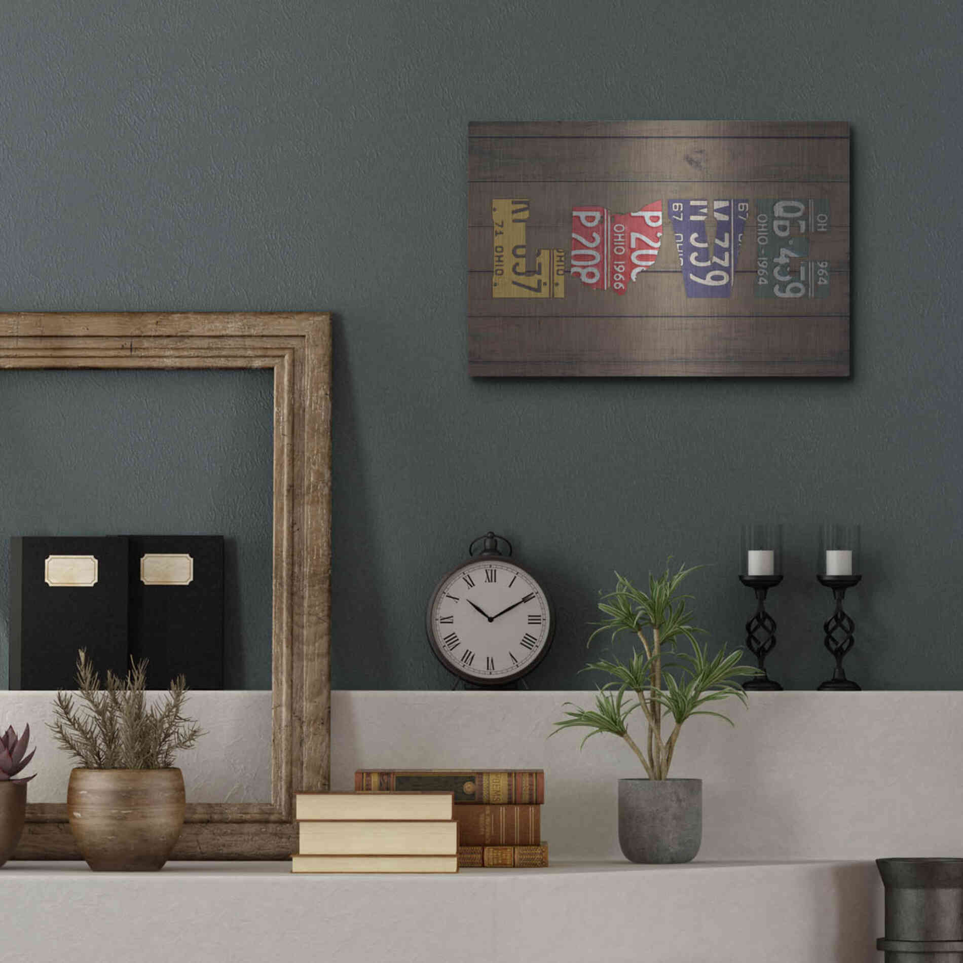 Luxe Metal Art 'OH State Love' by Design Turnpike, Metal Wall Art,16x12