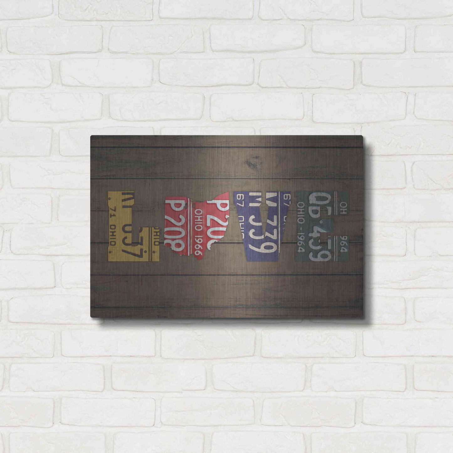 Luxe Metal Art 'OH State Love' by Design Turnpike, Metal Wall Art,24x16
