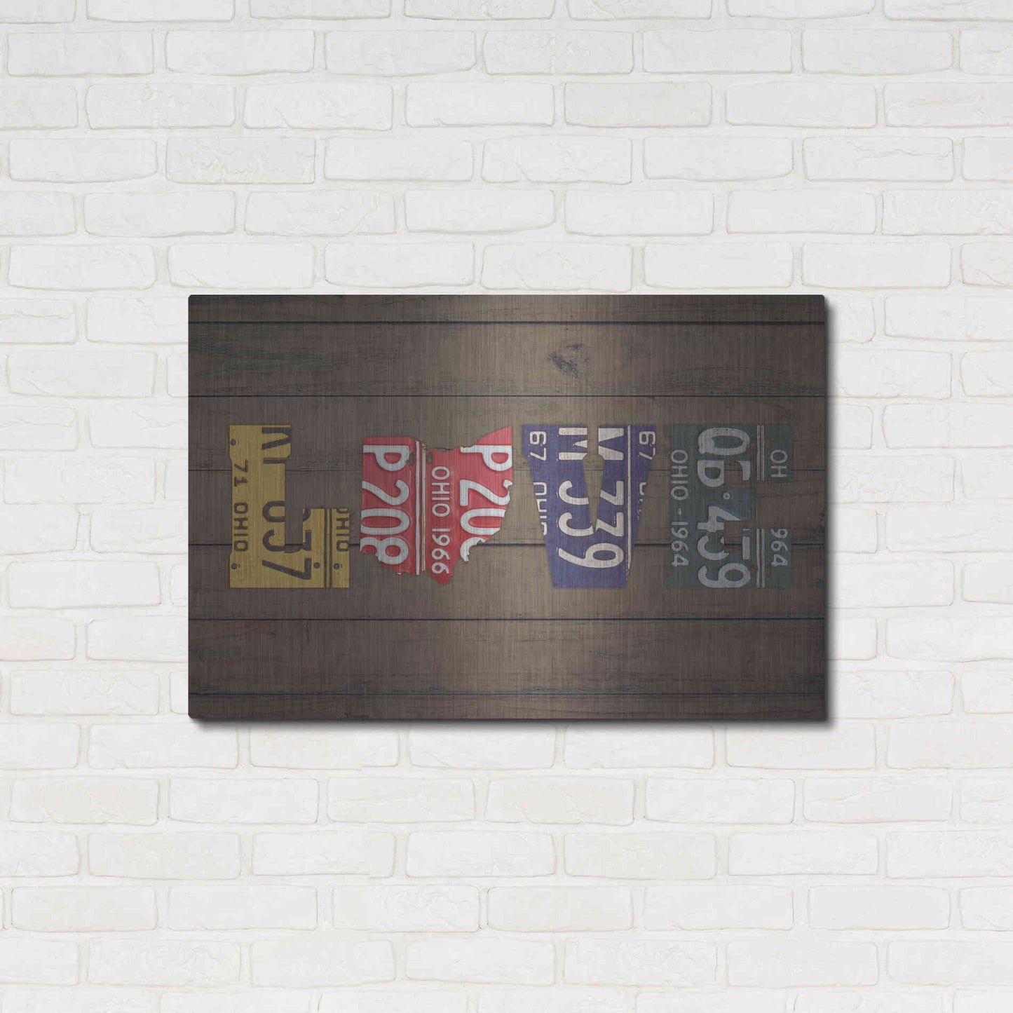 Luxe Metal Art 'OH State Love' by Design Turnpike, Metal Wall Art,36x24