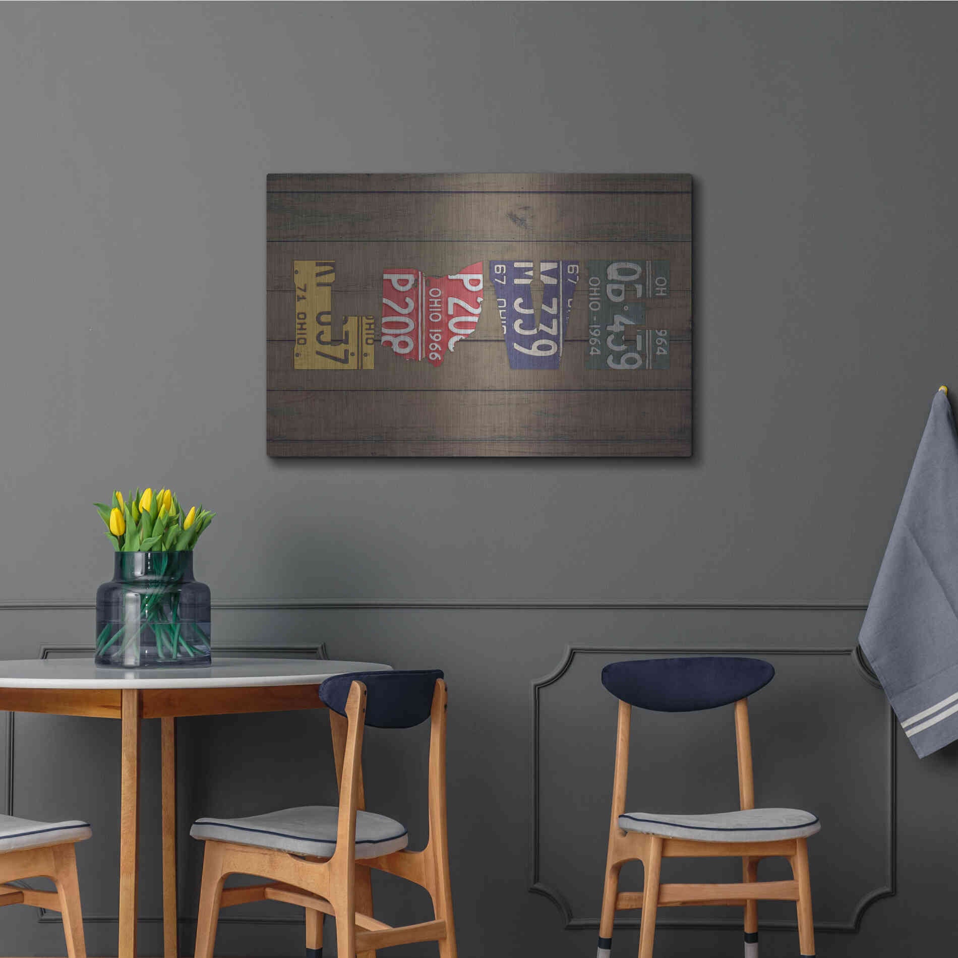 Luxe Metal Art 'OH State Love' by Design Turnpike, Metal Wall Art,36x24