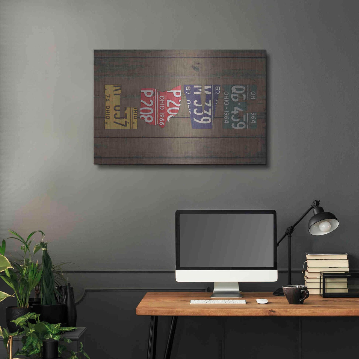 Luxe Metal Art 'OH State Love' by Design Turnpike, Metal Wall Art,36x24