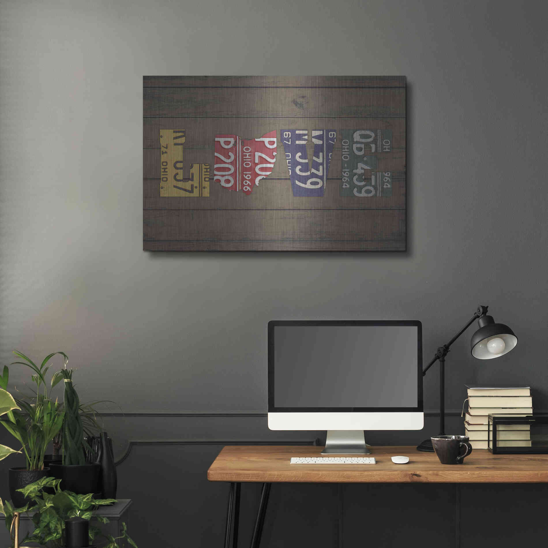 Luxe Metal Art 'OH State Love' by Design Turnpike, Metal Wall Art,36x24