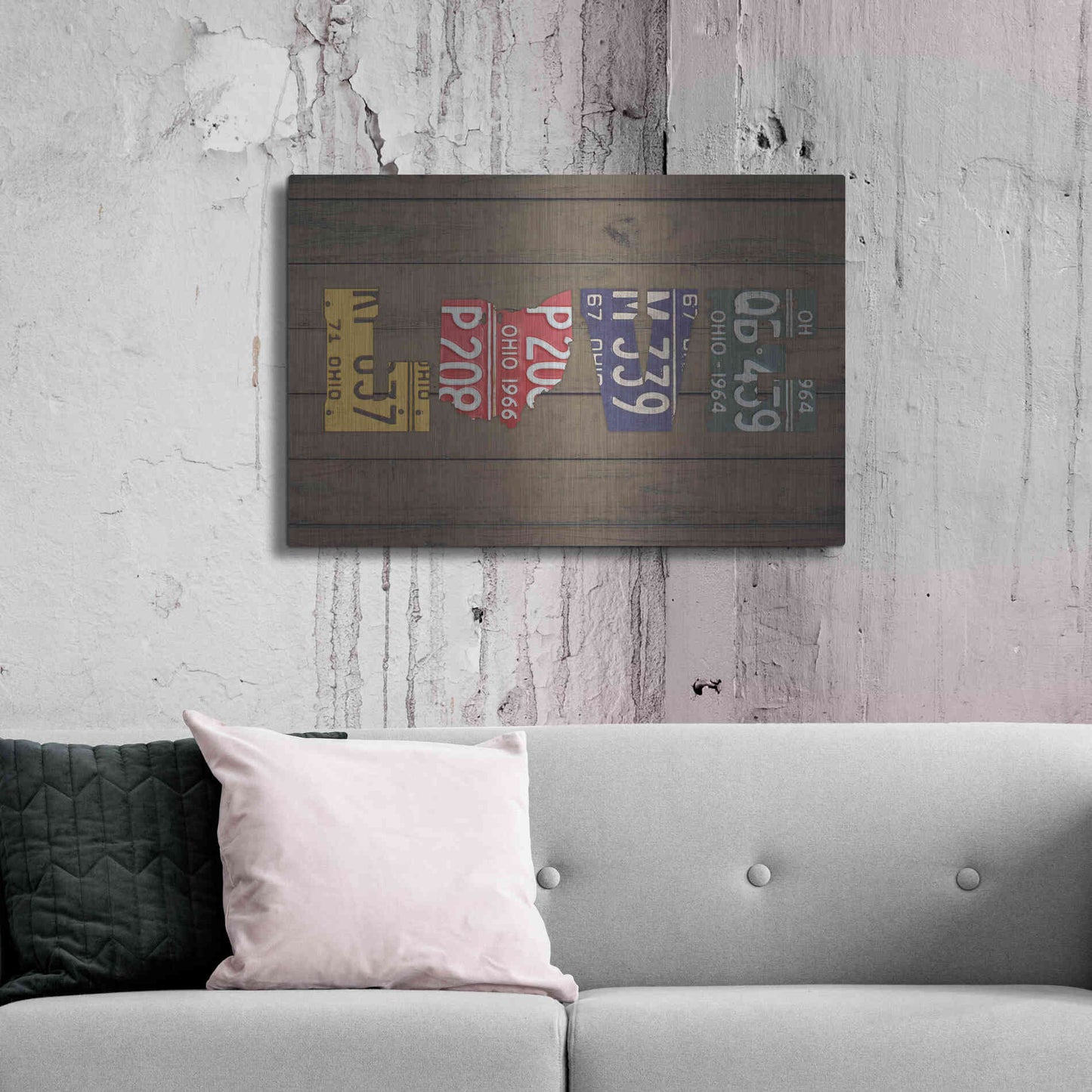 Luxe Metal Art 'OH State Love' by Design Turnpike, Metal Wall Art,36x24