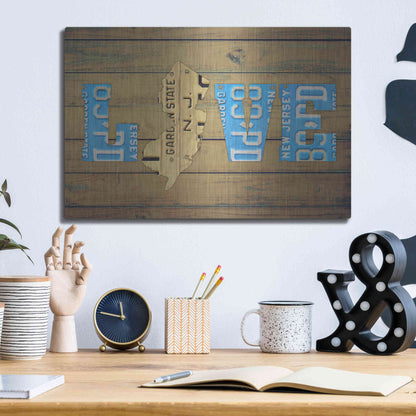 Luxe Metal Art 'NJ State Love' by Design Turnpike, Metal Wall Art,16x12