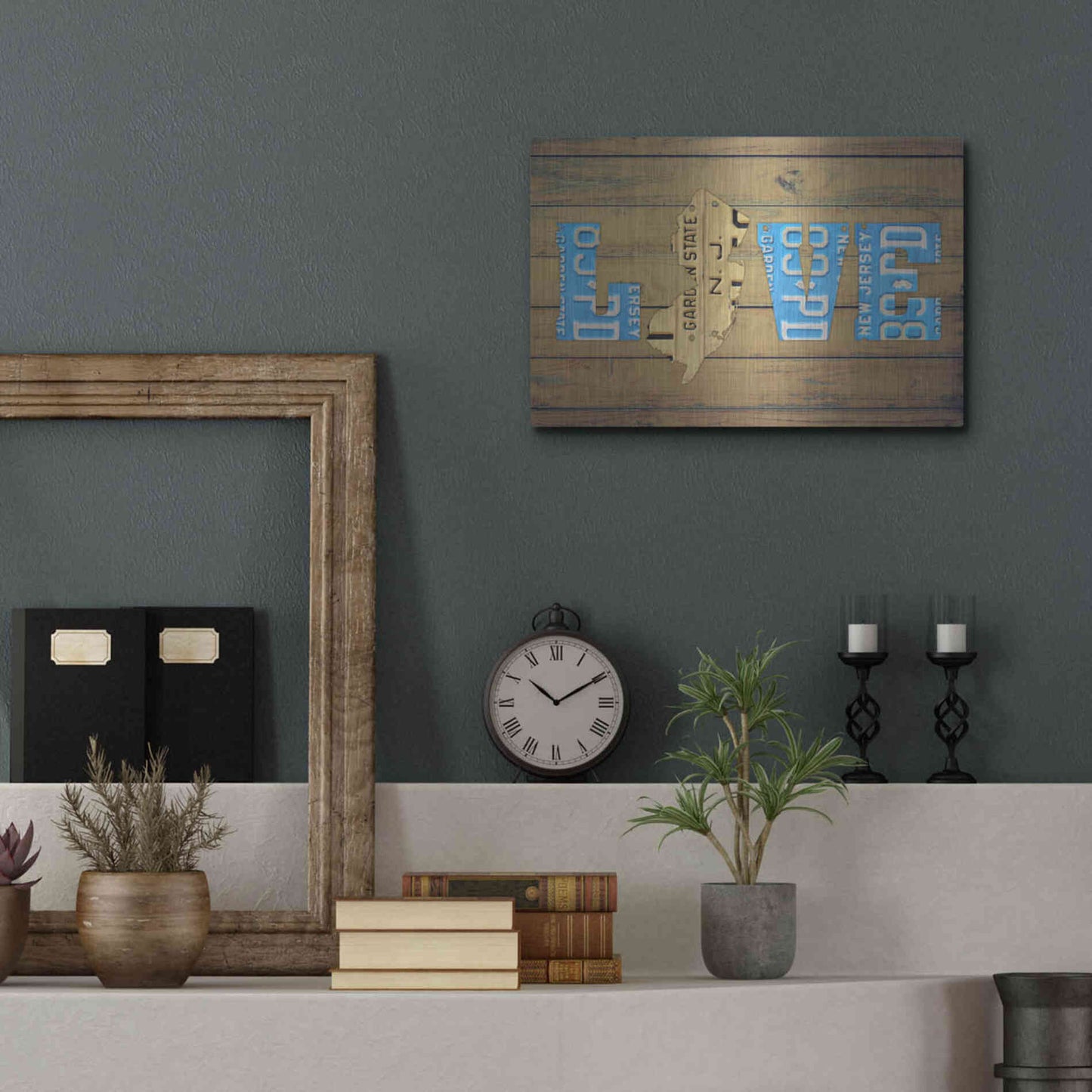 Luxe Metal Art 'NJ State Love' by Design Turnpike, Metal Wall Art,16x12
