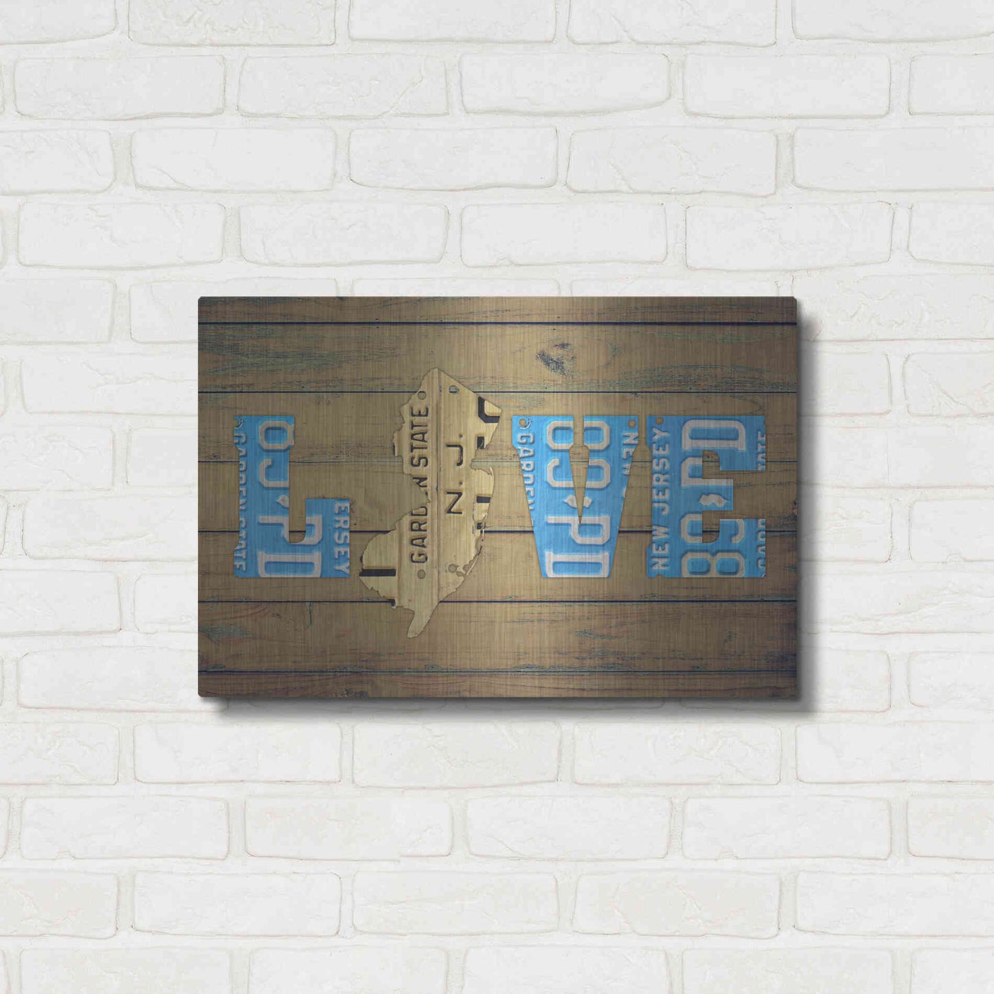 Luxe Metal Art 'NJ State Love' by Design Turnpike, Metal Wall Art,24x16