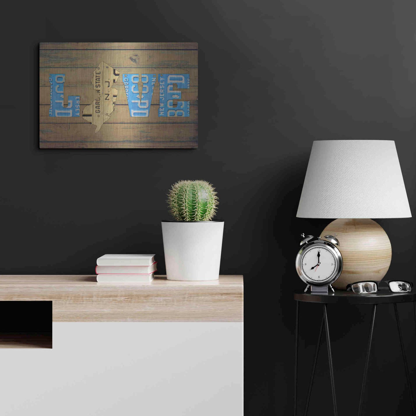 Luxe Metal Art 'NJ State Love' by Design Turnpike, Metal Wall Art,24x16