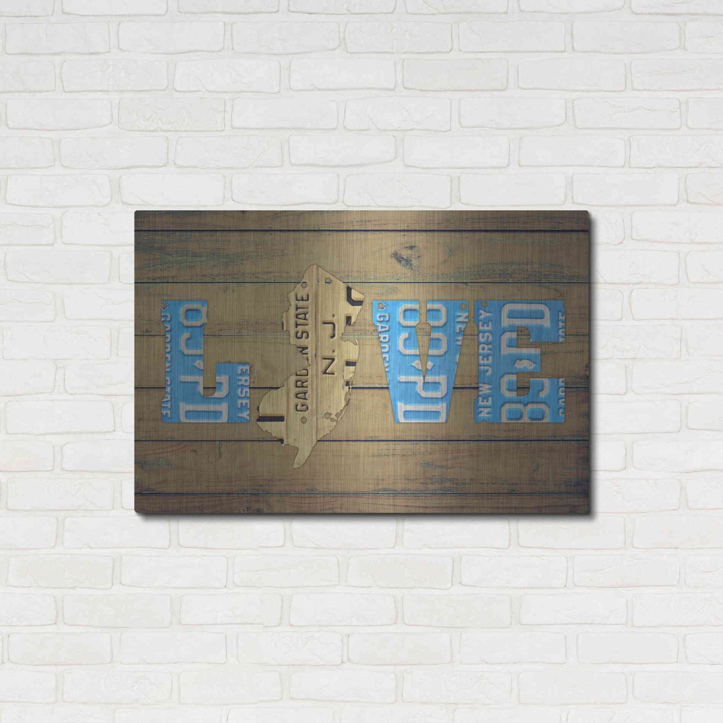 Luxe Metal Art 'NJ State Love' by Design Turnpike, Metal Wall Art,36x24
