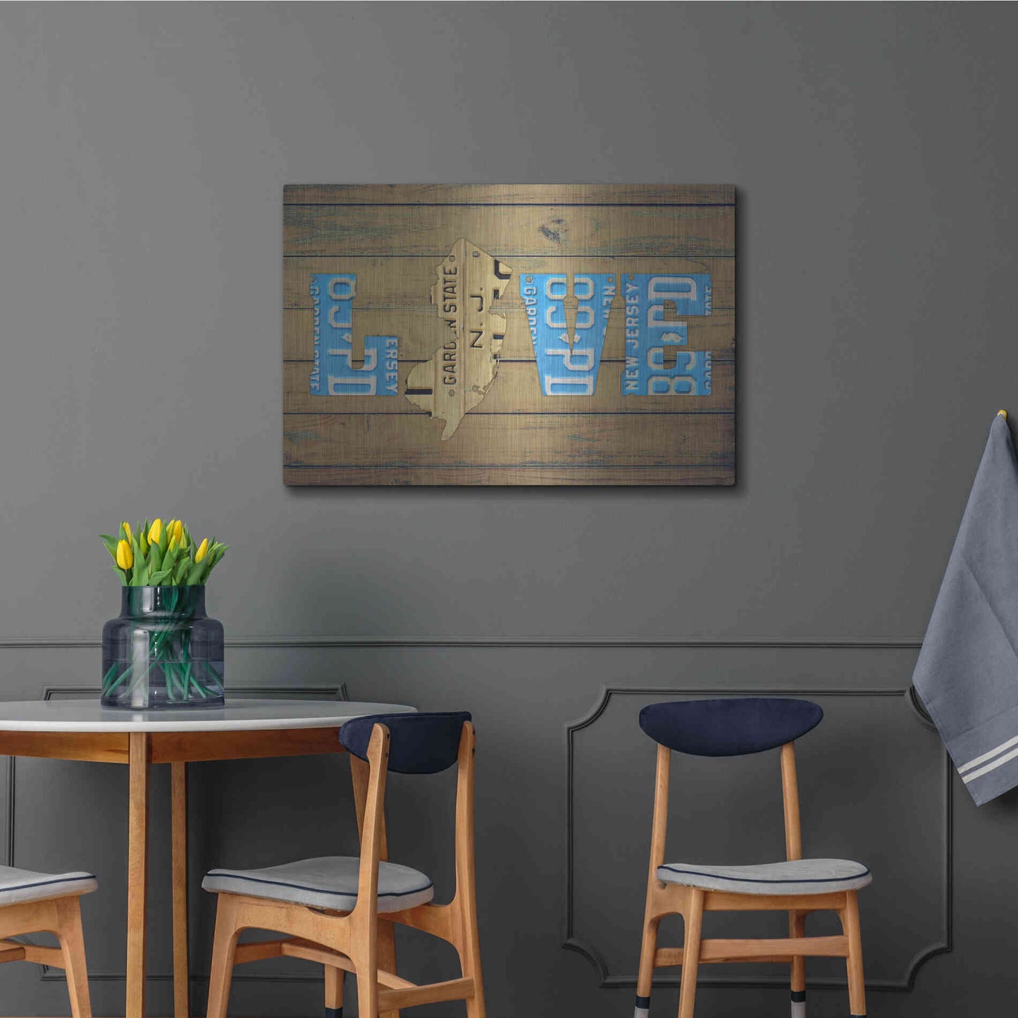 Luxe Metal Art 'NJ State Love' by Design Turnpike, Metal Wall Art,36x24