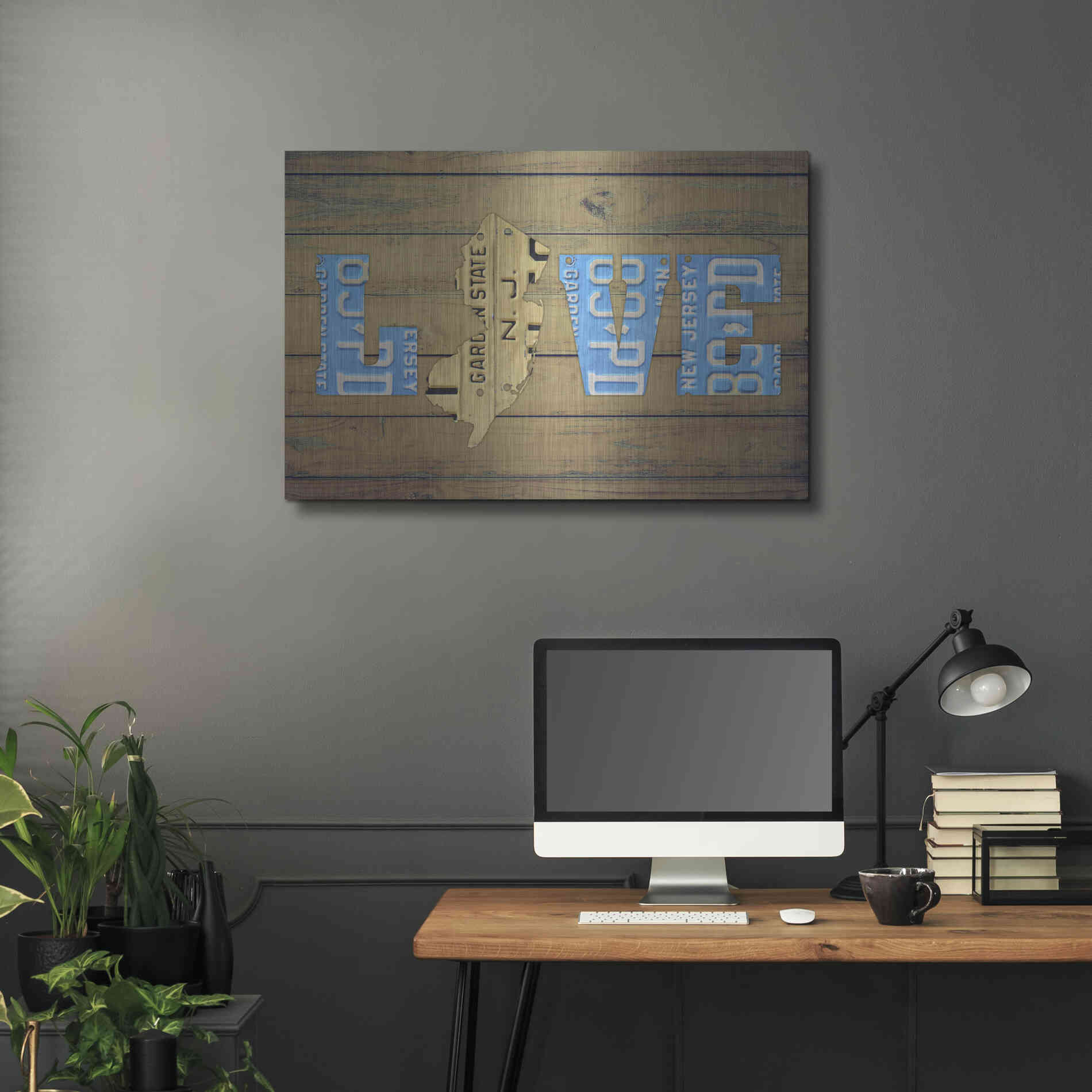 Luxe Metal Art 'NJ State Love' by Design Turnpike, Metal Wall Art,36x24