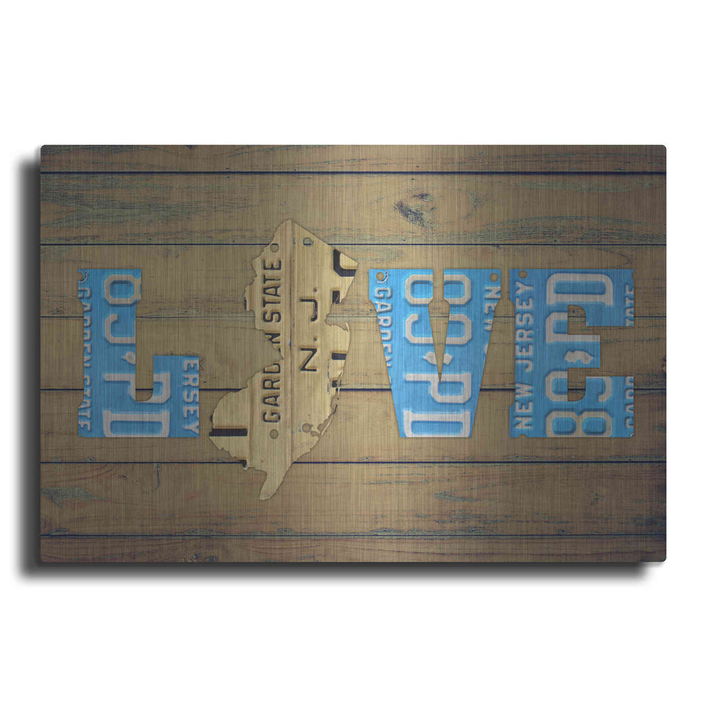 Luxe Metal Art 'NJ State Love' by Design Turnpike, Metal Wall Art