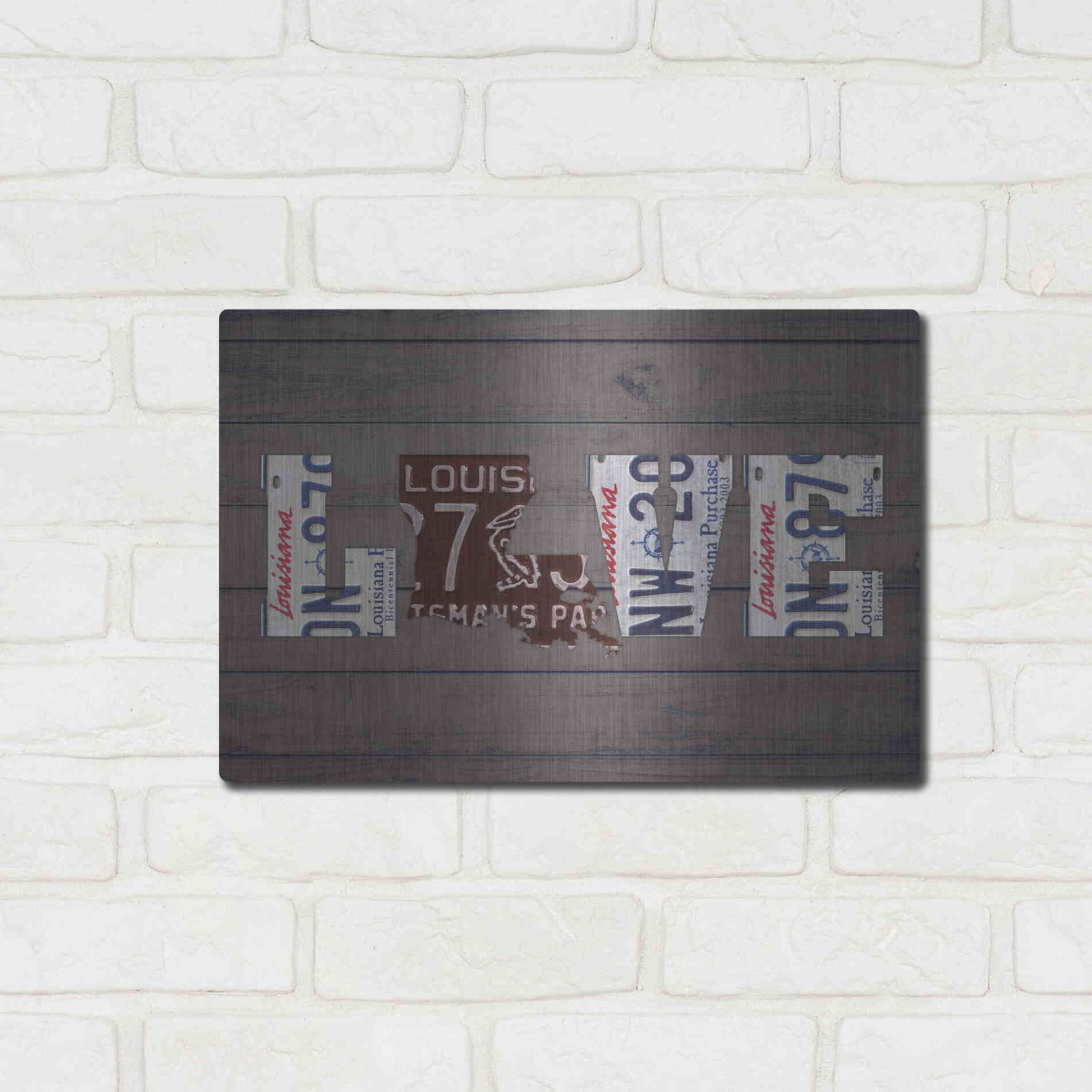 Luxe Metal Art 'LA State Love' by Design Turnpike, Metal Wall Art,16x12