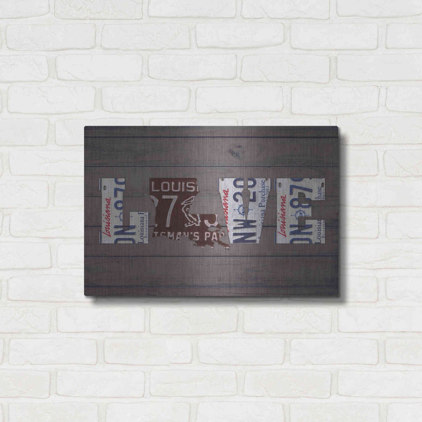 Luxe Metal Art 'LA State Love' by Design Turnpike, Metal Wall Art,24x16