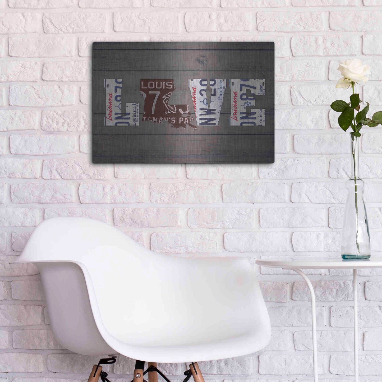 Luxe Metal Art 'LA State Love' by Design Turnpike, Metal Wall Art,24x16