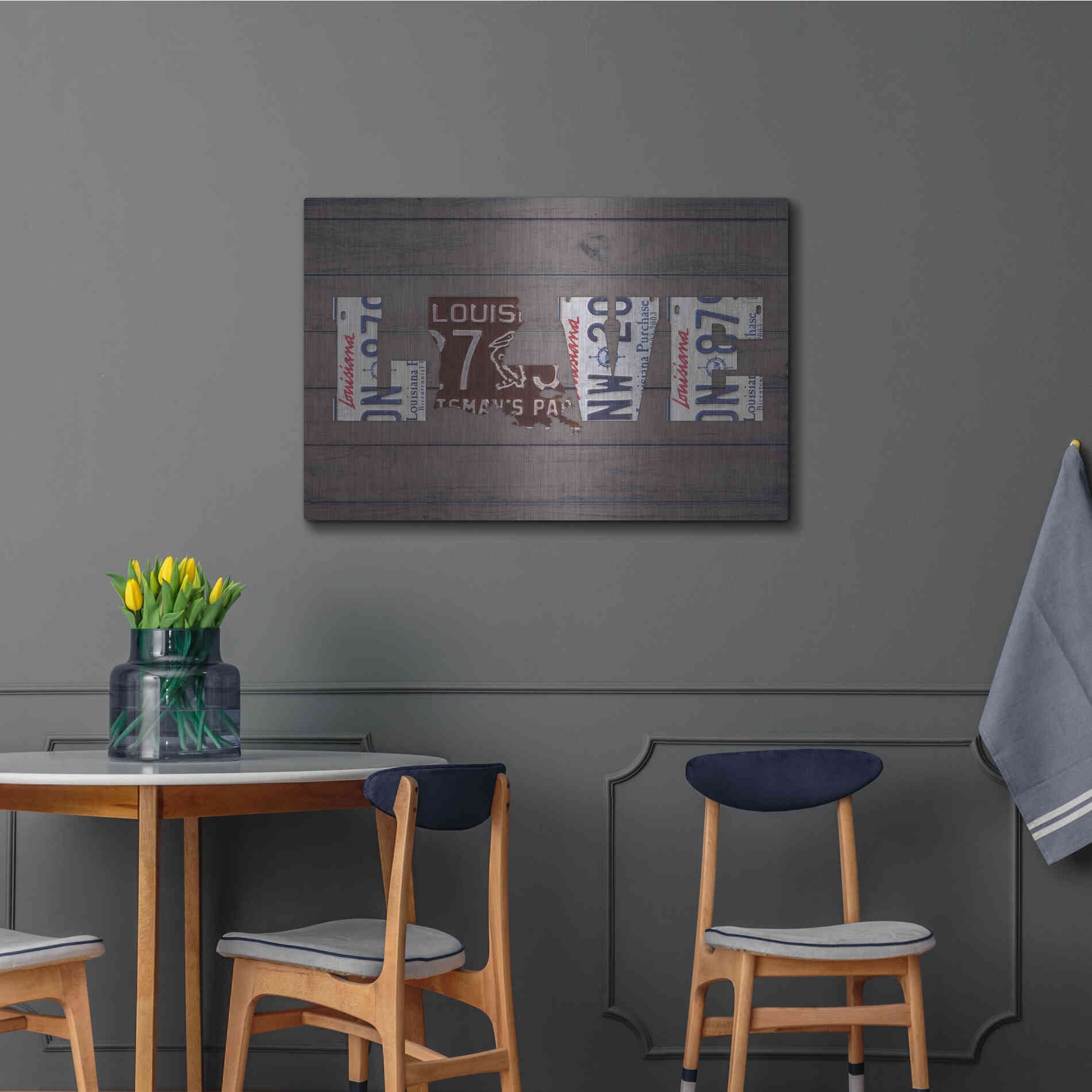 Luxe Metal Art 'LA State Love' by Design Turnpike, Metal Wall Art,36x24